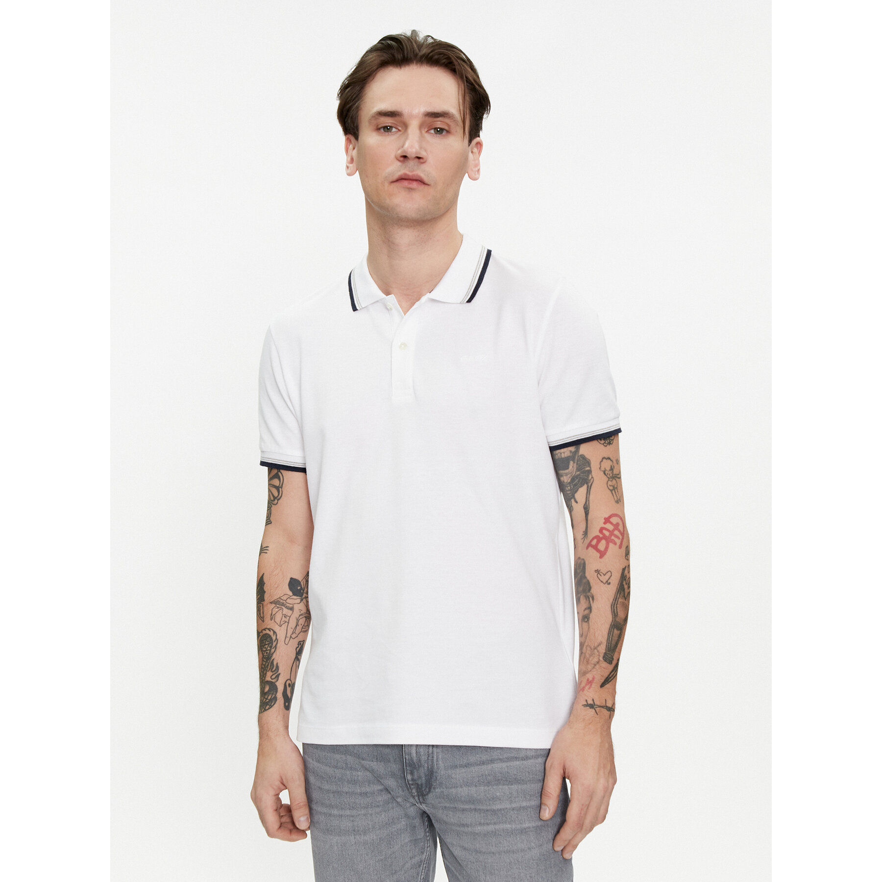 Geox Pólóing M4510Q T2649 F1492 Fehér Regular Fit