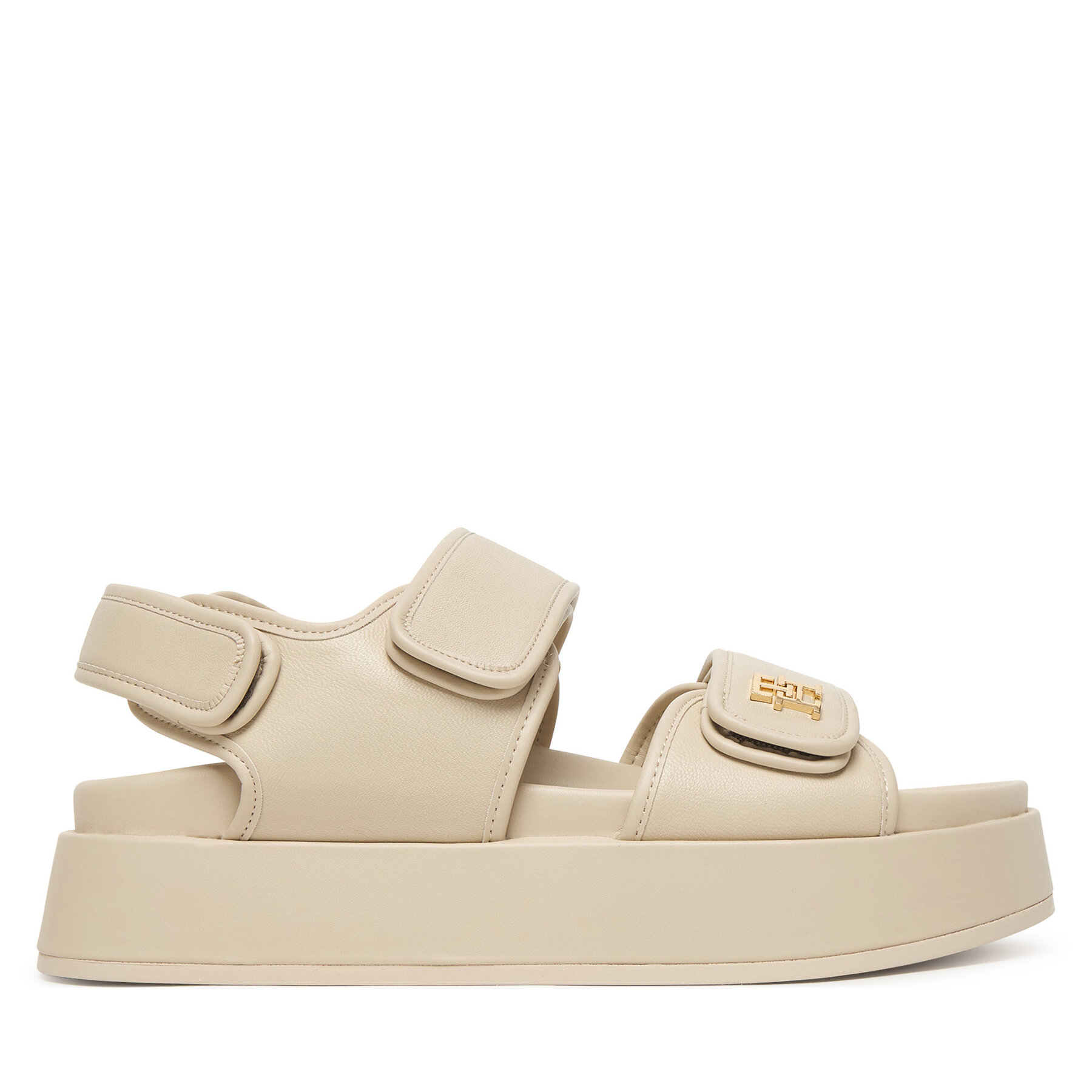Sandale Tommy Hilfiger Leather Sporty Platform Sandal FW0FW09119 Bej