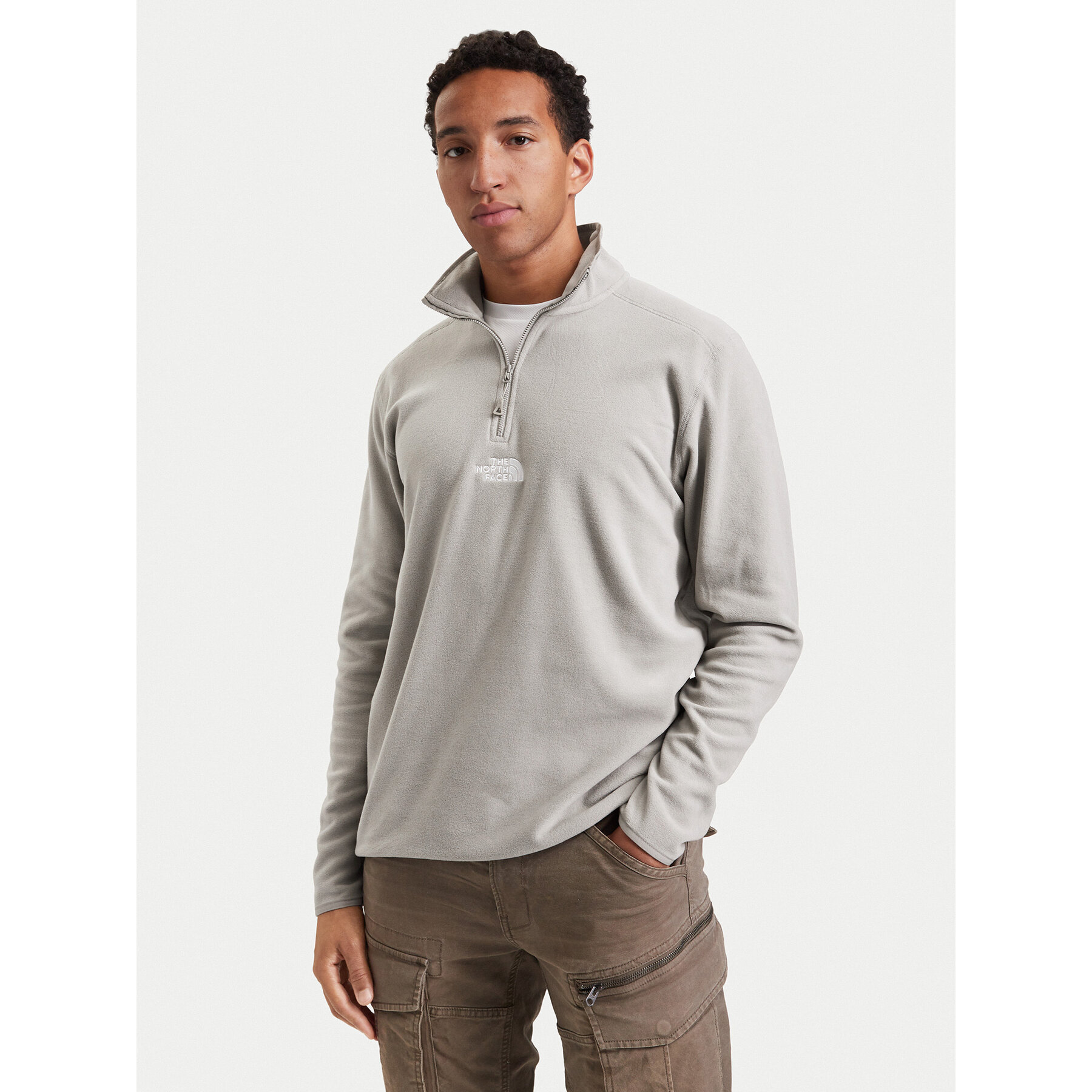 The North Face Fleecejacke Glacier NF0A8HRW Hellgrau Regular Fit