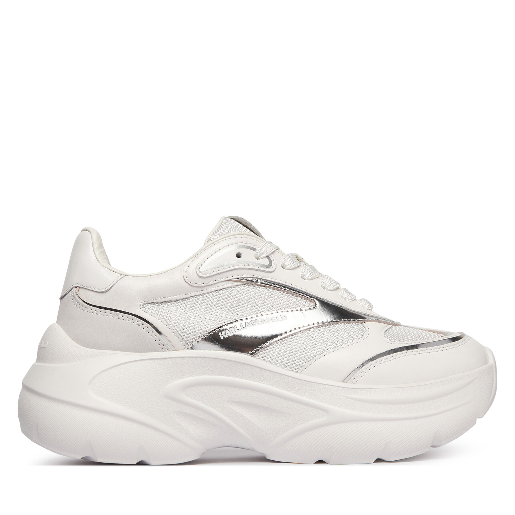 Sneakersy KARL LAGERFELD Kontour Wedge KL68016 Biela
