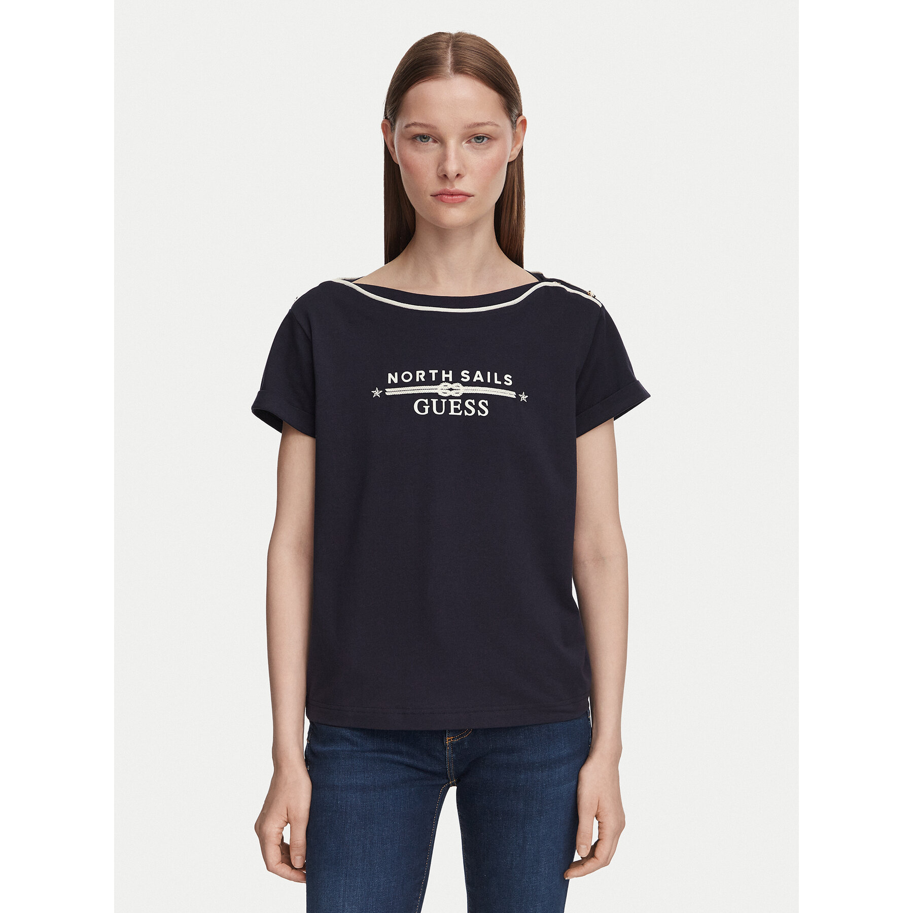 Guess T-Shirt W6YI58 K5317 Σκούρο μπλε Regular Fit
