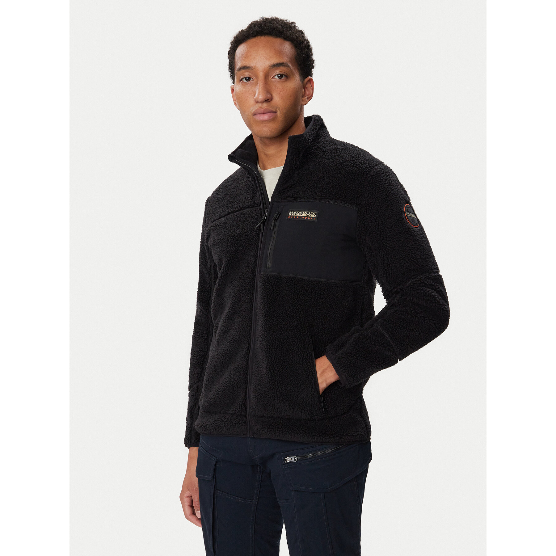 Napapijri Fleecejacke Yupik NP0A8AZU Schwarz Regular Fit