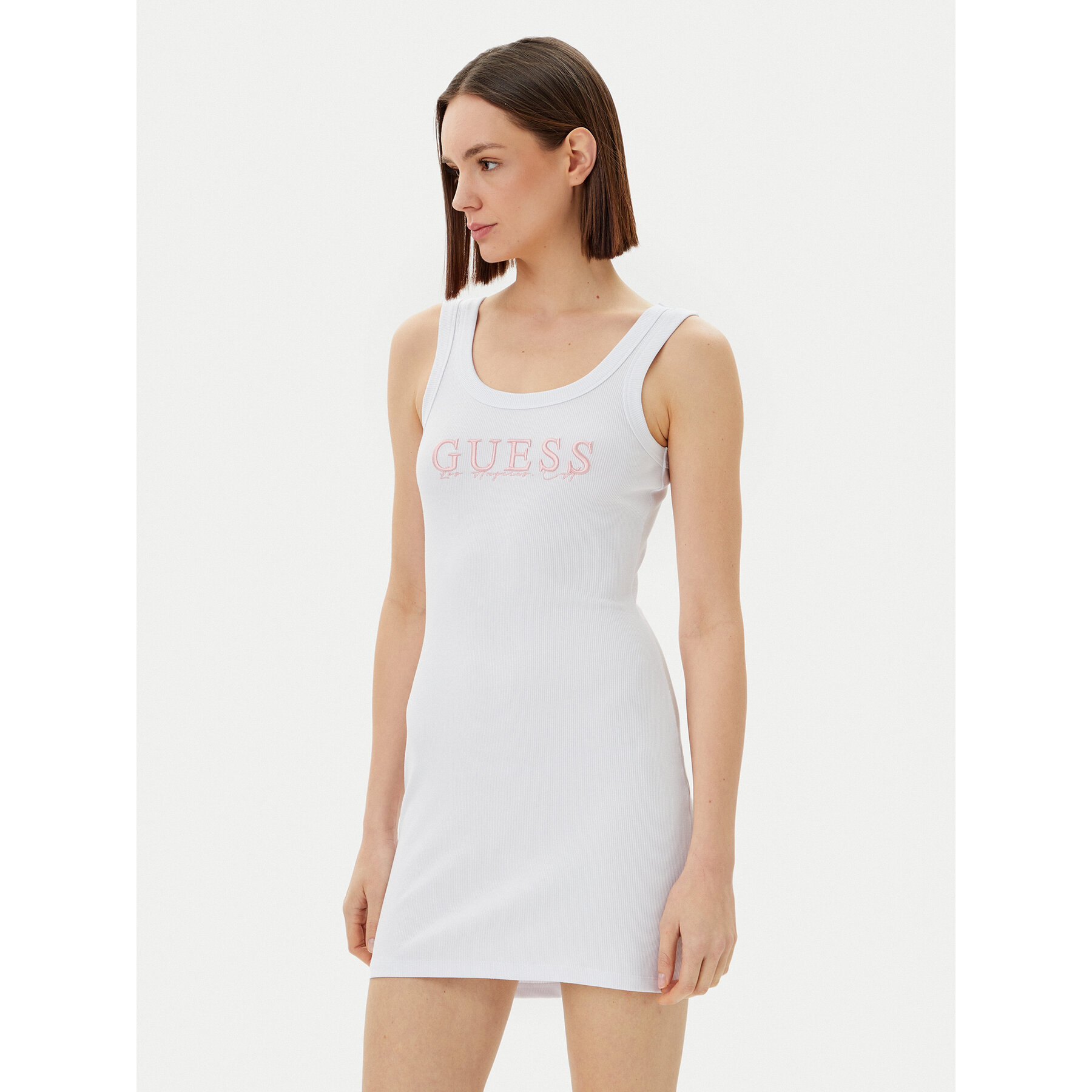 Guess Kleid für den Alltag V5GK06 K8RT2 Weiß Slim Fit