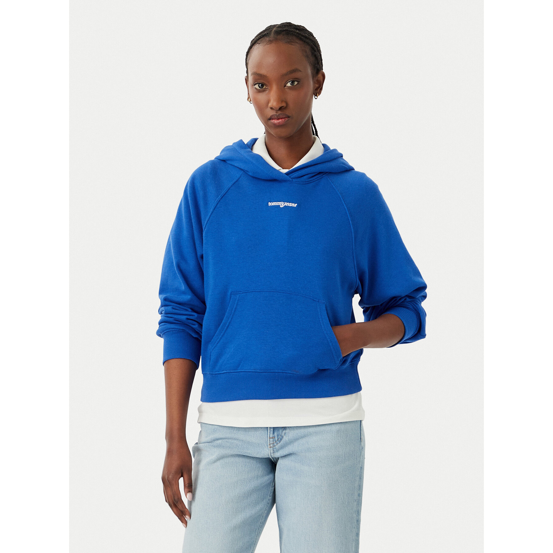 Tommy Jeans Sweatshirt Script DW0DW22825 Blau Regular Fit