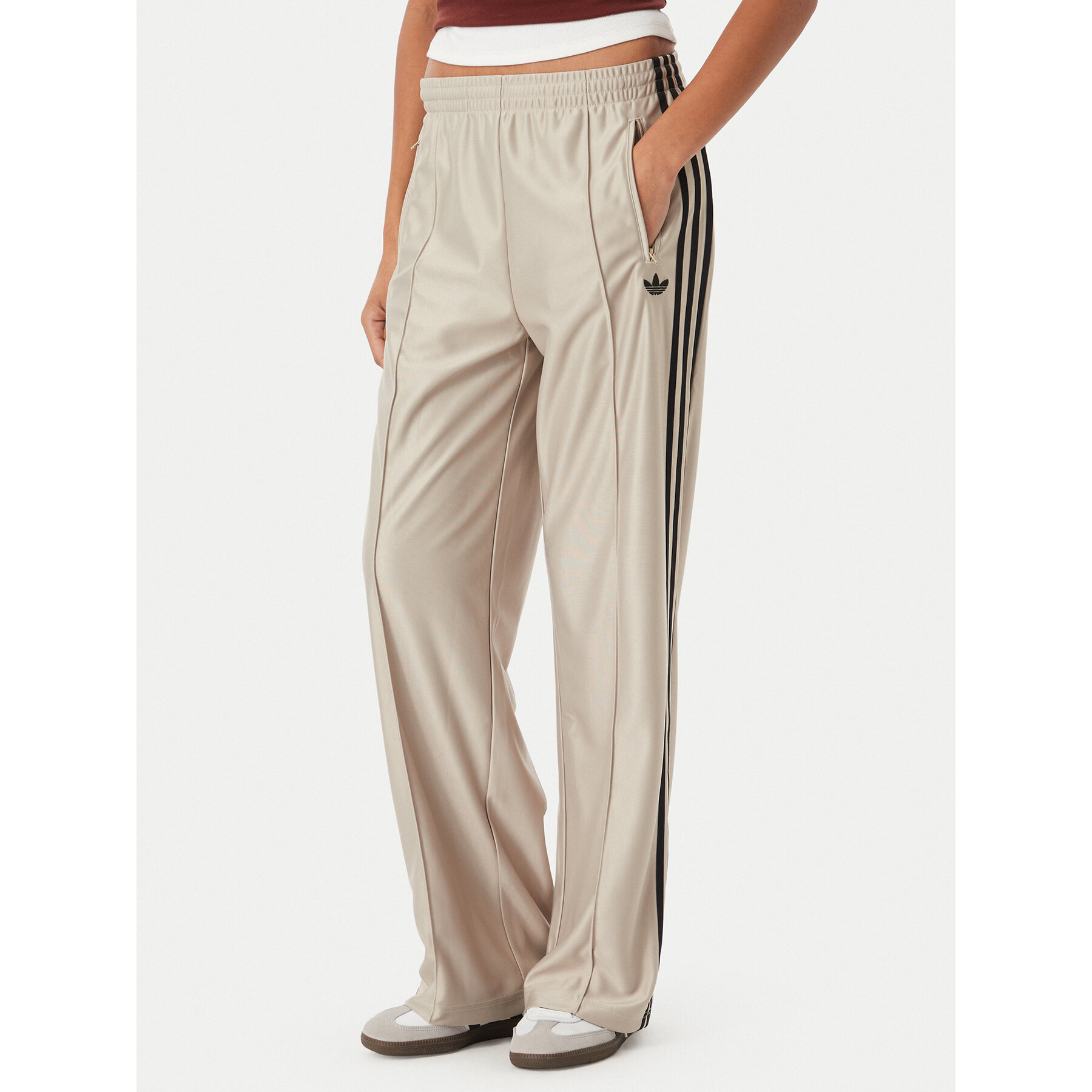 adidas Jogginghose Metallic Firebird KS9974 Beige Wide Leg