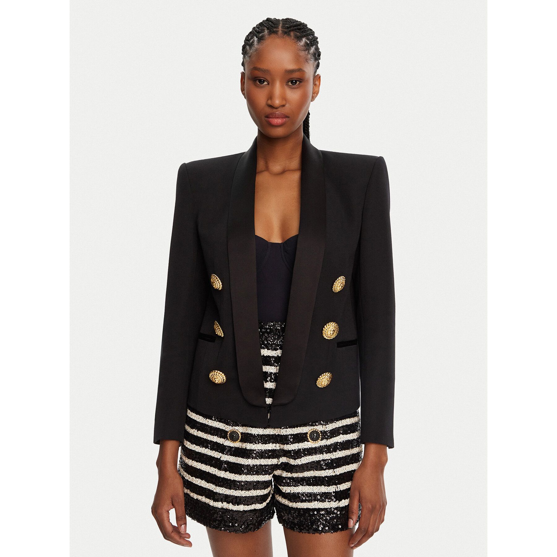 Balmain Sakko DF1SI530ME54 Schwarz Regular Fit