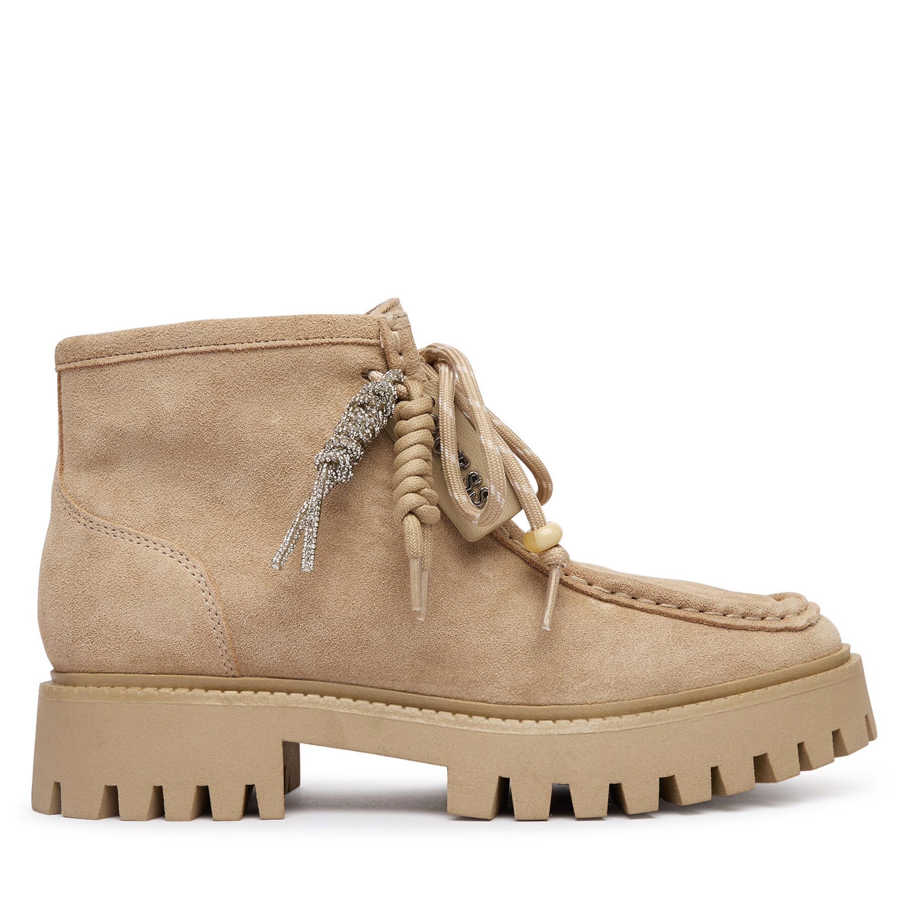 Šnurovacia obuv Guess FLFMAA SUE10 Béžová