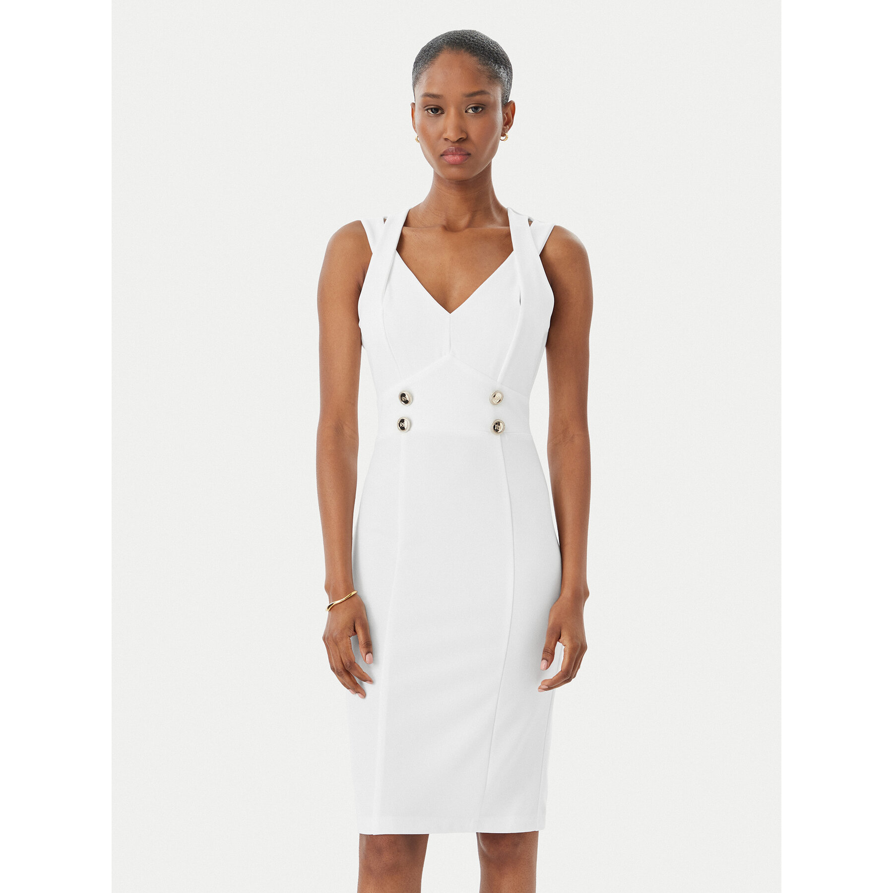Rinascimento Coctailkleid CFC0019924002 Weiß Regular Fit