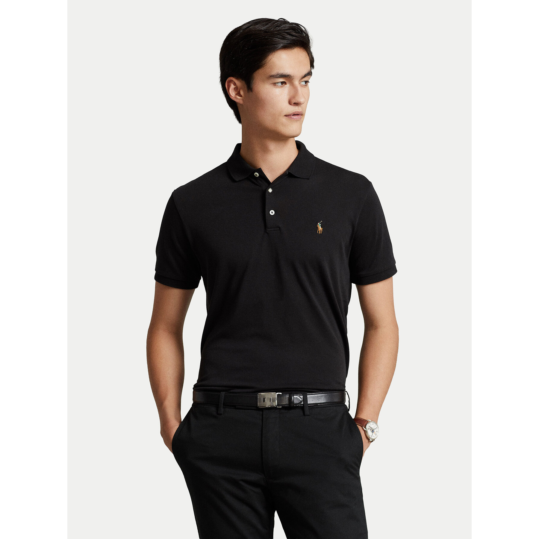 Polo Ralph Lauren Polo Ssl 710713130001 Μαύρο Slim Fit