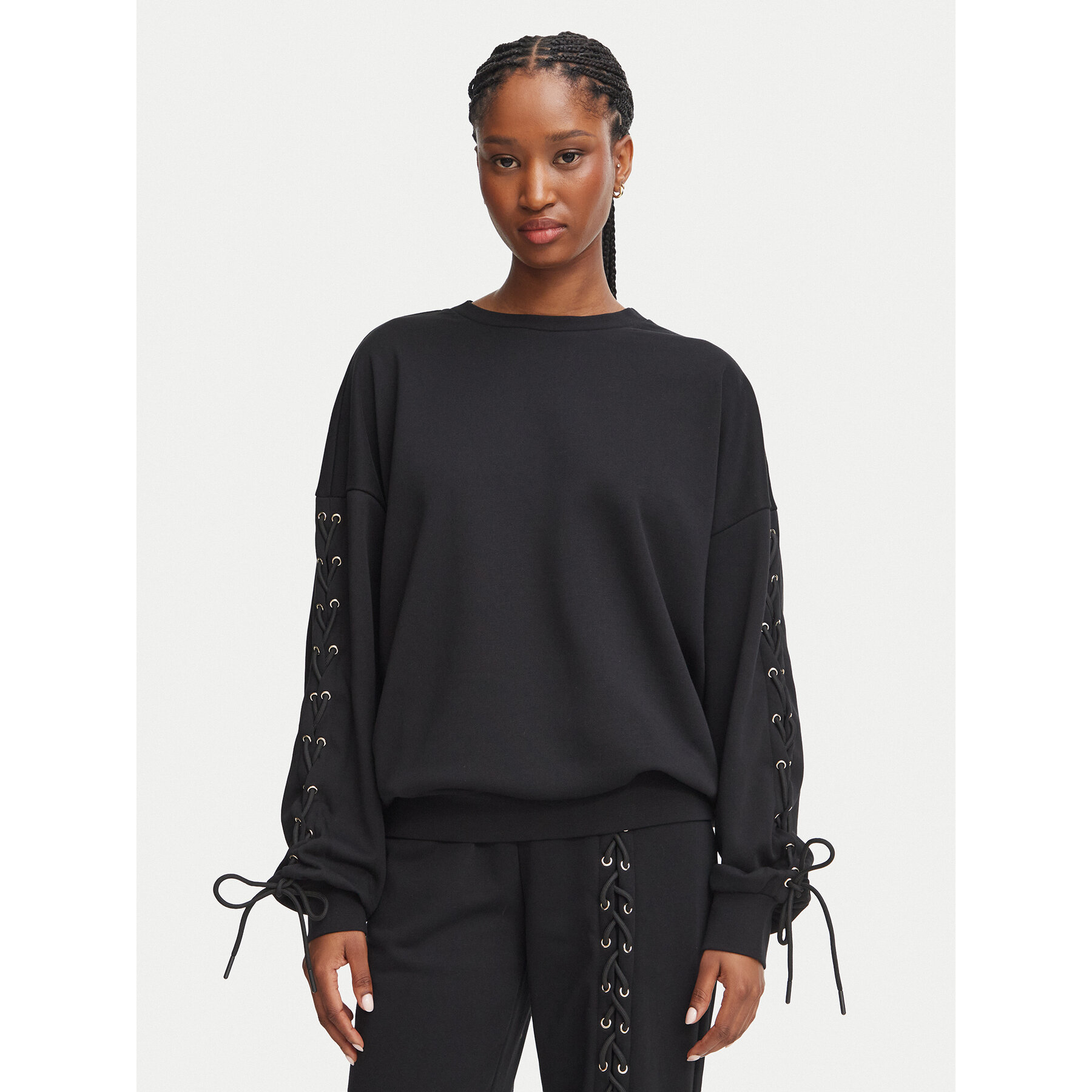 Liu Jo Sweatshirt TF6276 F0334 Schwarz Relaxed Fit