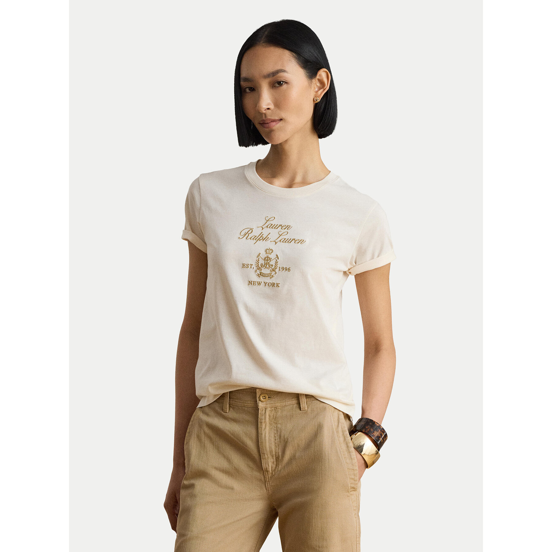 LAUREN RALPH LAUREN T-Shirt 200P13943002 Creme Regular Fit