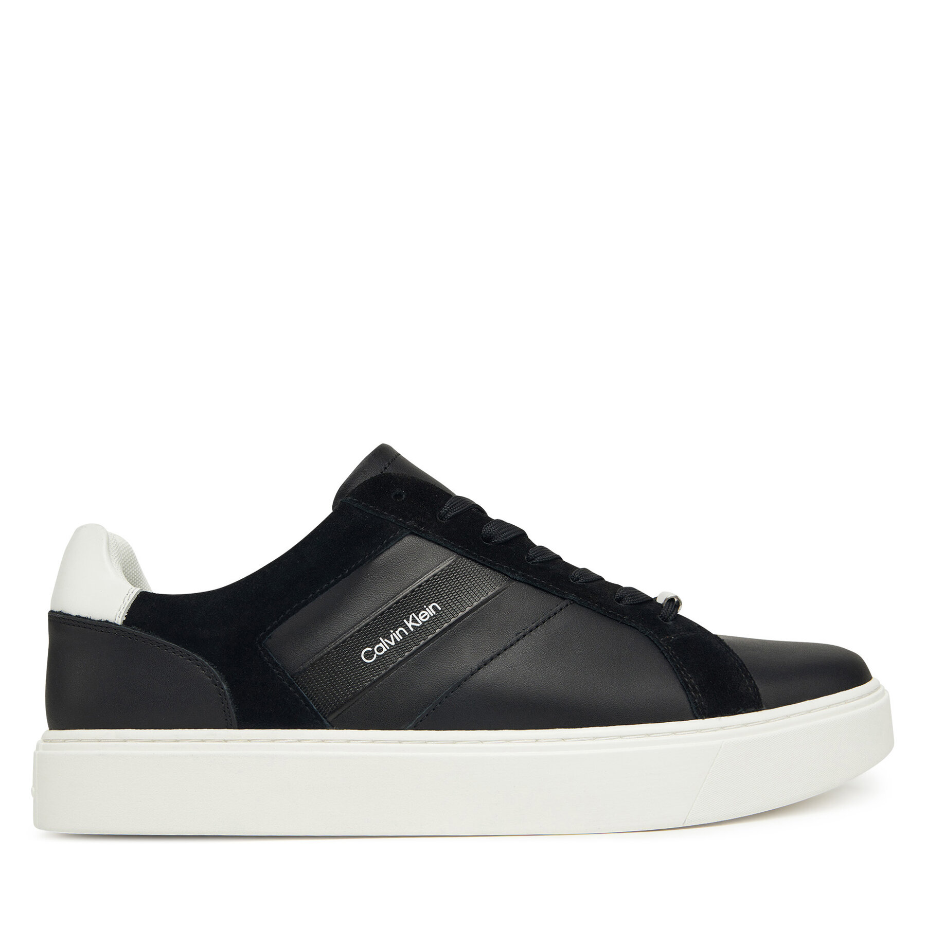 Tenisice Calvin Klein Classic Cupsole Laceup Tape Lth YM0YM01430 Crna