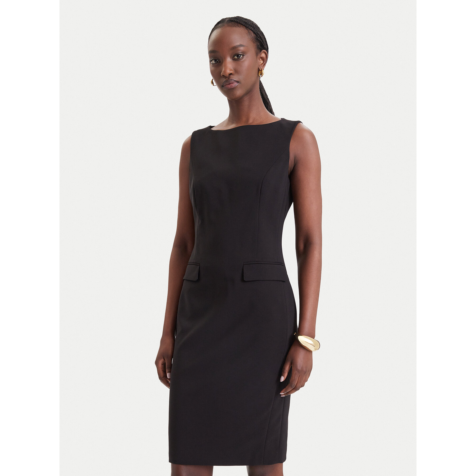 Fracomina Coctailkleid FR26WD2001W42901 Schwarz Slim Fit