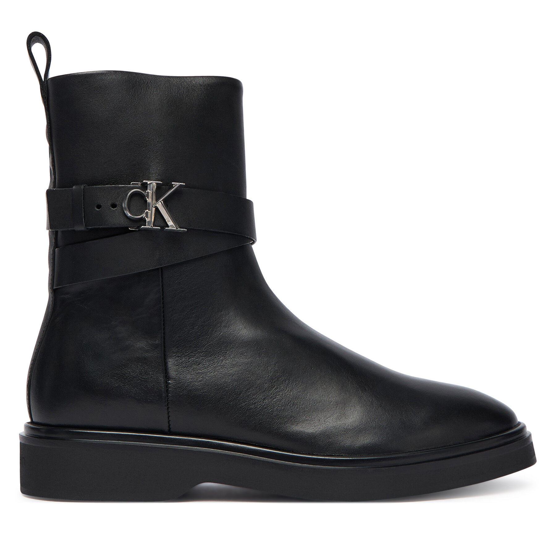 Botine Calvin Klein Ankle Boot W/ Metal Logo HW0HW02663 Negru
