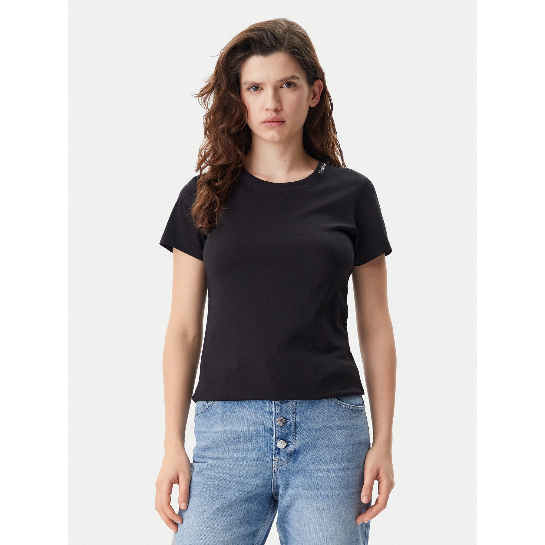 Calvin Klein Jeans Póló Logo J20J225540 Fekete Regular Fit
