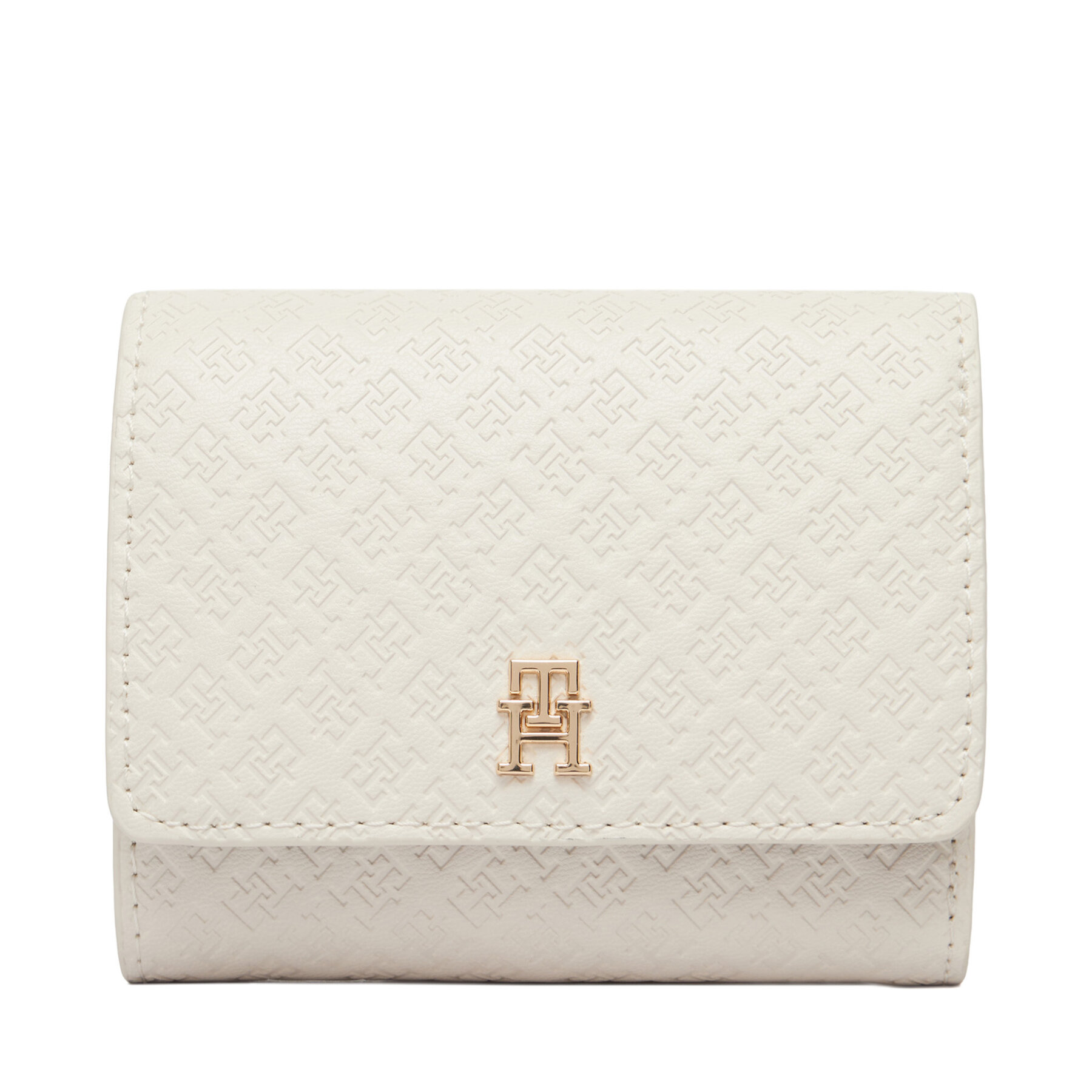 Portafoglio Tommy Hilfiger Th Icon Trifold Mono AW0AW18484 Beige