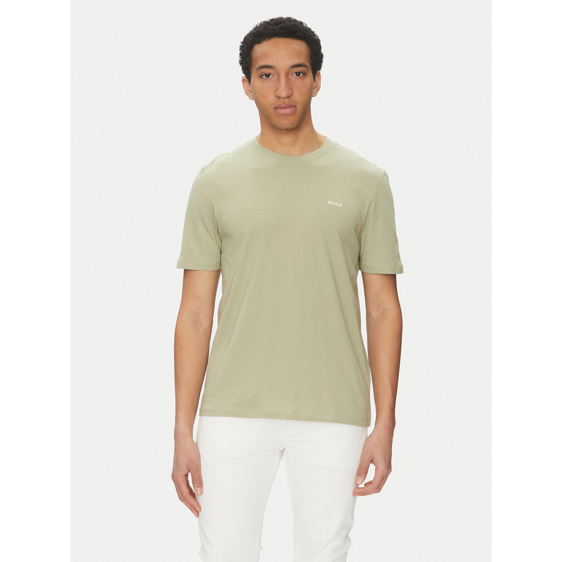 HUGO T-shirt Dero222 50466158 Verde Regular Fit