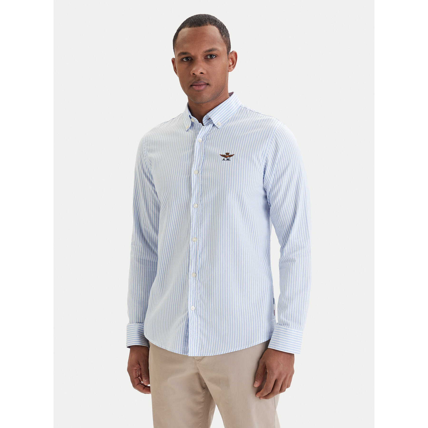 Aeronautica Militare Hemd 261CA1320UCT03532 Himmelblau Regular Fit