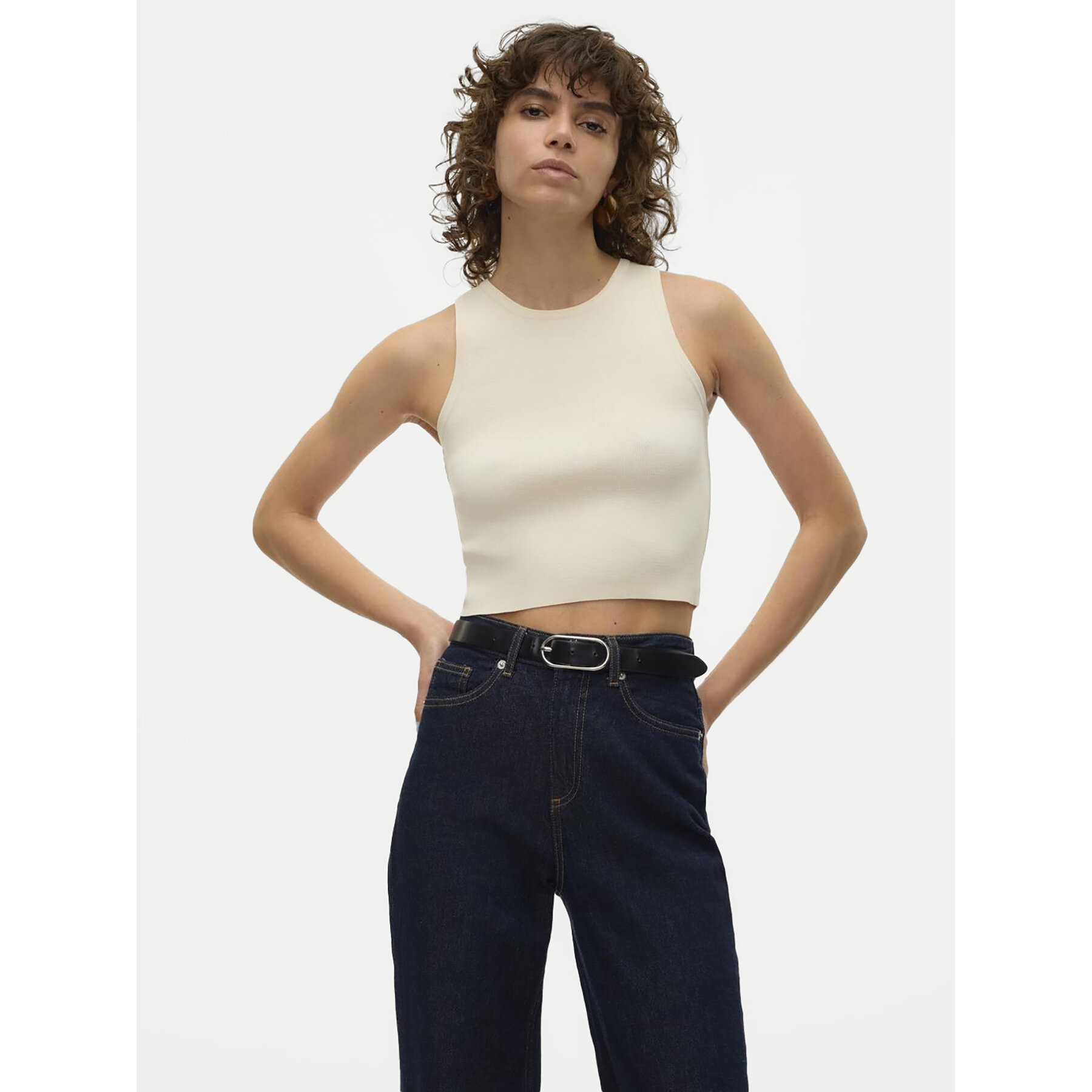 Vero Moda Τοπ Ginny 10300339 Λευκό Slim Fit