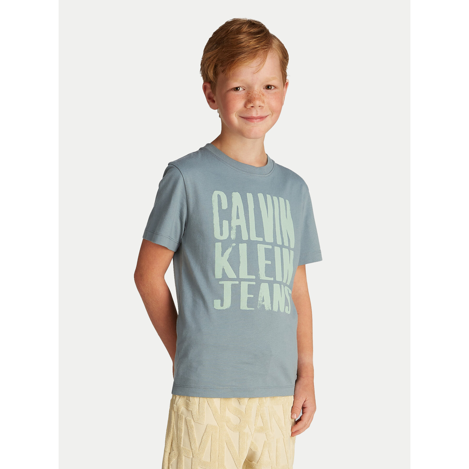 Calvin Klein Jeans Póló Slogan Graphic IB0IB02459 Kék Regular Fit