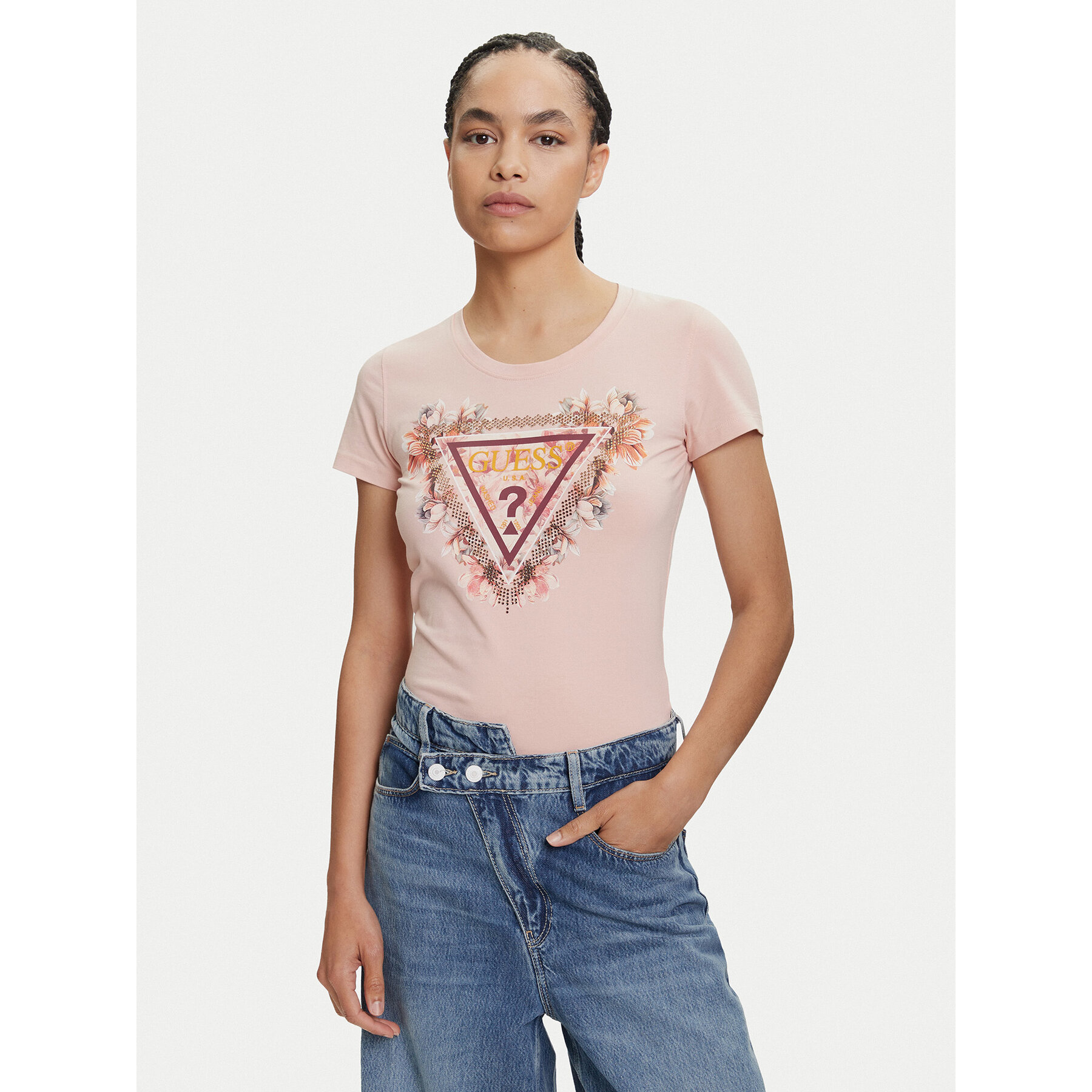 Guess Póló W5YI08 J1314 Narancssárga Regular Fit