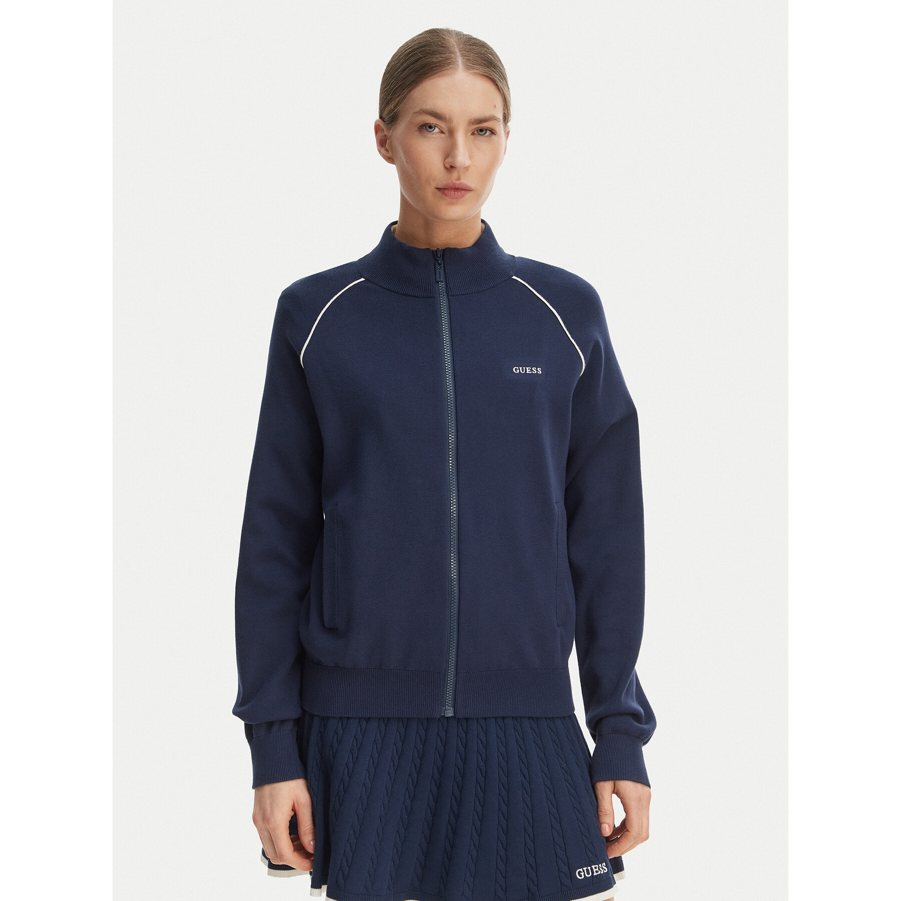 Guess Strickjacke V6RQ11 Z4642 Dunkelblau Regular Fit
