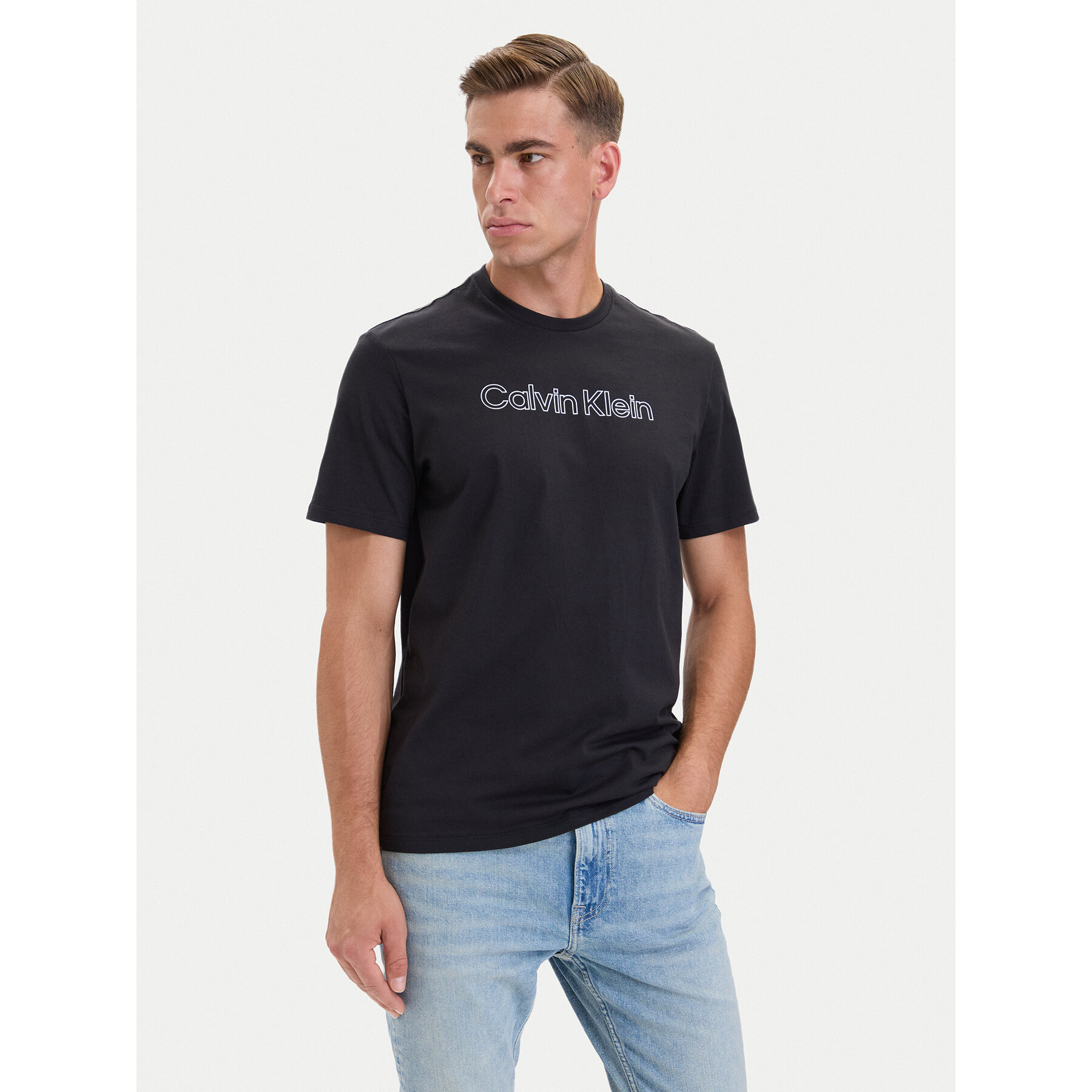Calvin Klein T-Shirt 30s Logo Graphic LV04LH800G Schwarz Regular Fit