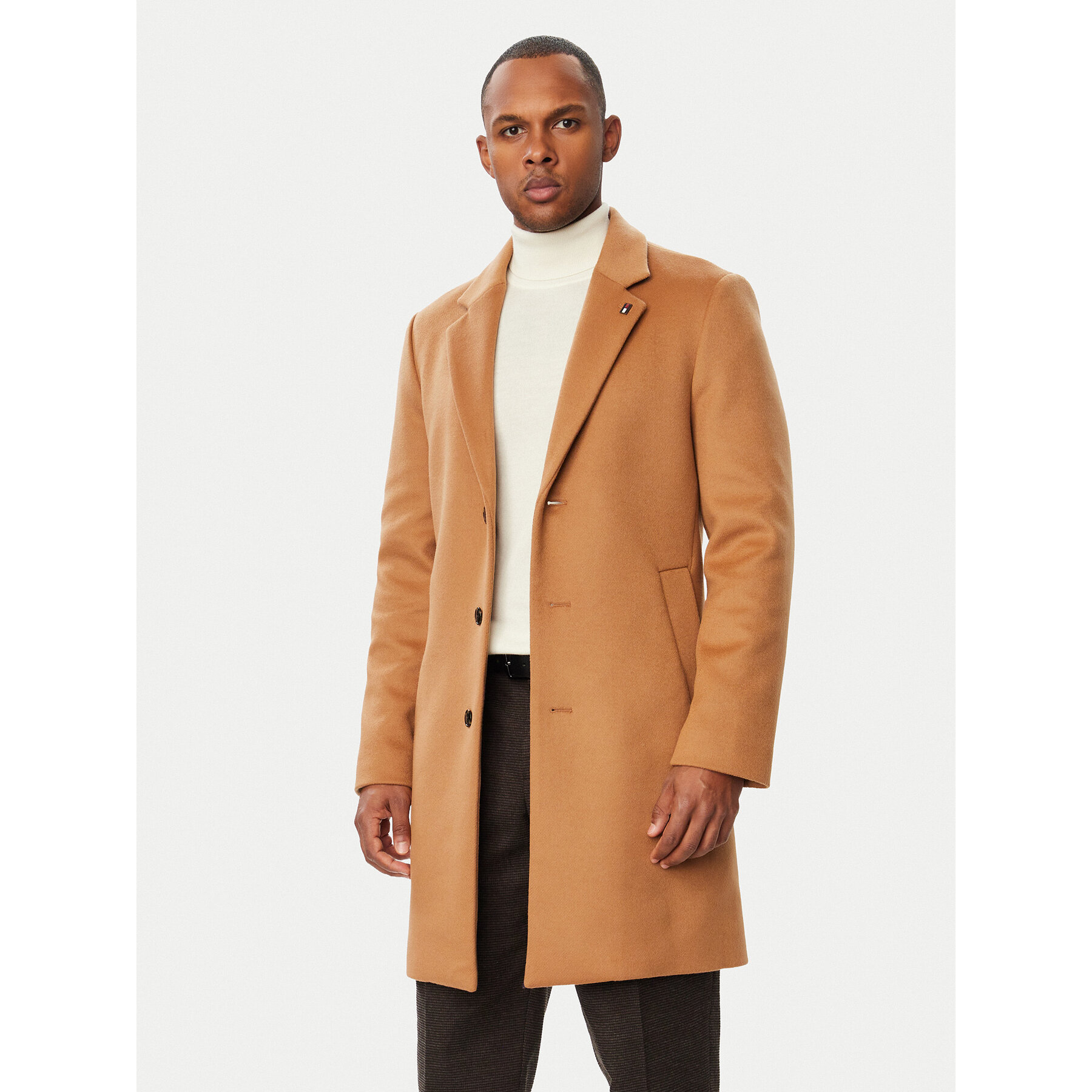 Tommy Hilfiger Wollmantel MW0MW40768 Hellbraun Regular Fit