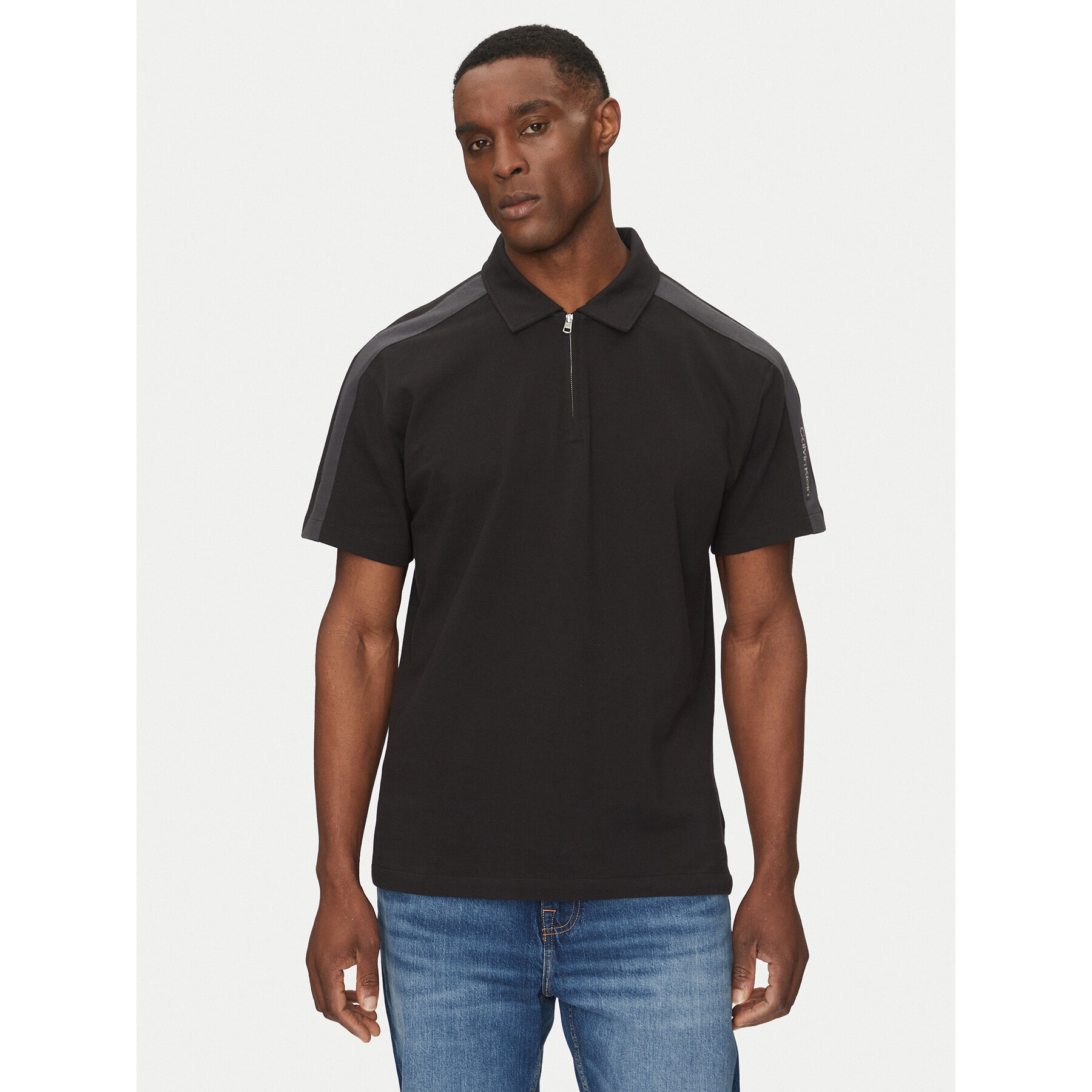 Calvin Klein Jeans Polo Logo Tape J30J327240 Μαύρο Regular Fit