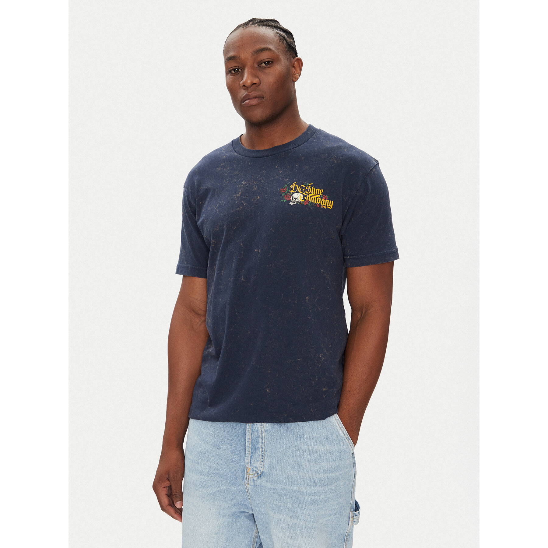 DC Shoes Majica ADYZT05460 Mornarsko modra Heritage Fit