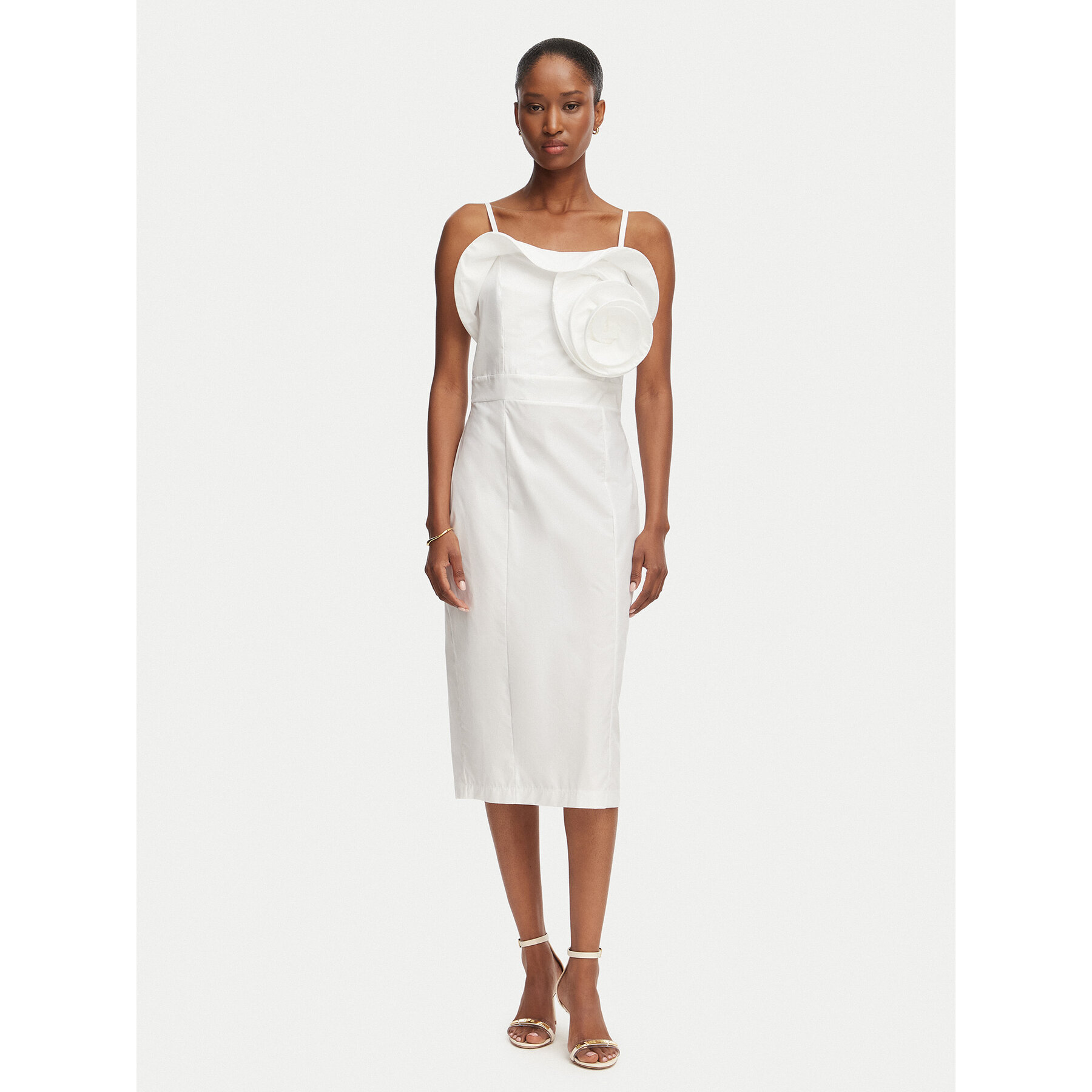 Rinascimento Coctailkleid CFC0128777003 Weiß Slim Fit