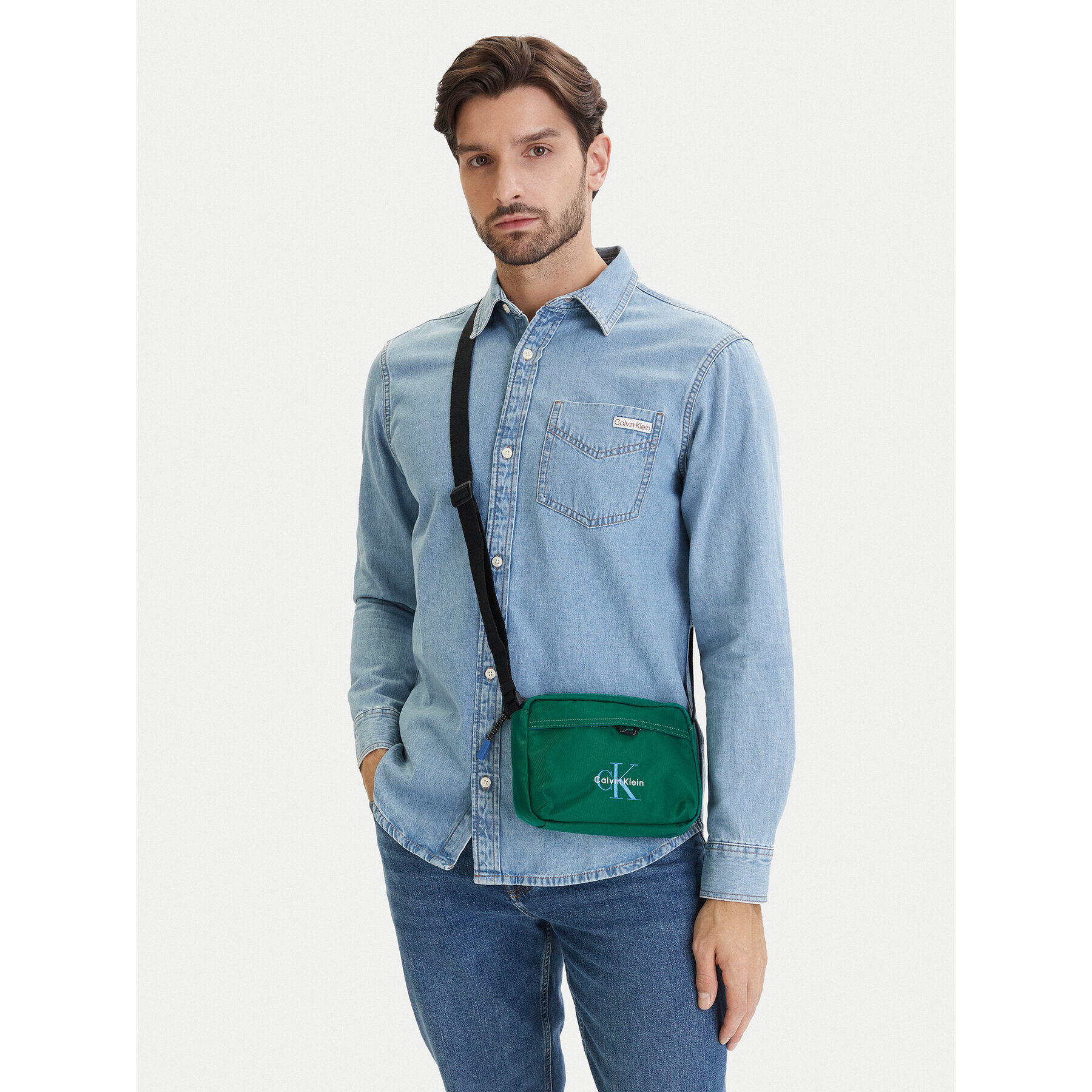 Torbica za okrog pasu Calvin Klein Bold Camera Bag LV04D3117G Zelena