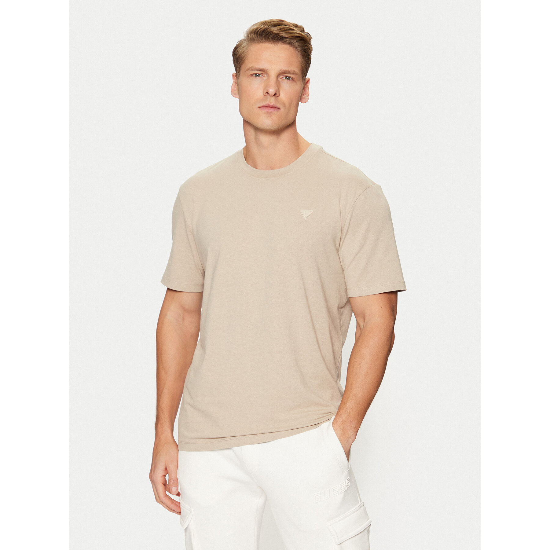 Guess T-shirt Z2YI12 JR06K Bež Regular Fit