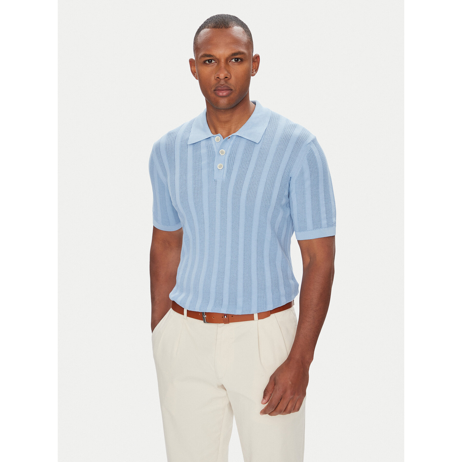 Baldessarini Polo B4 50024.5232 Celeste Slim Fit