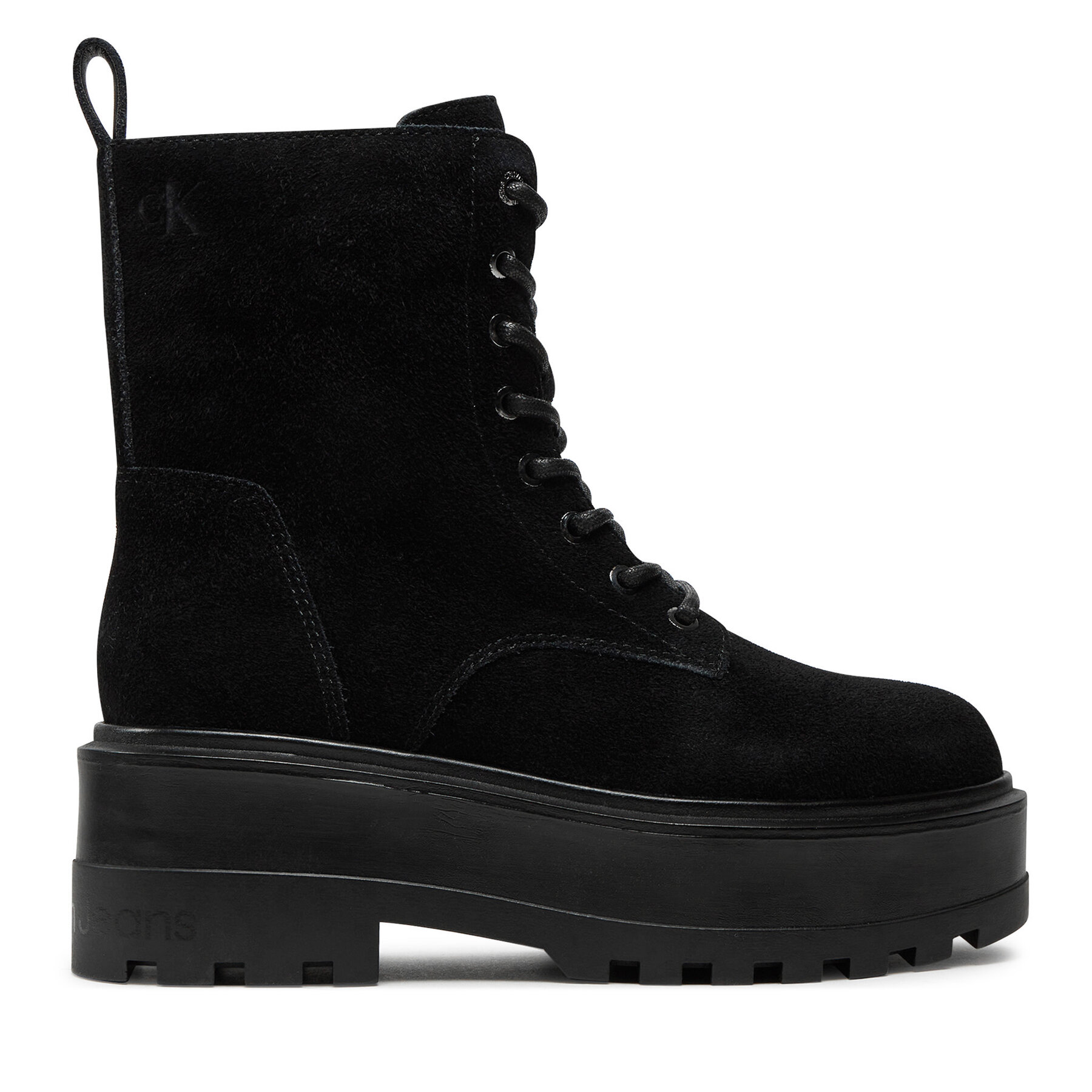 Outdoorová obuv Calvin Klein Jeans Flatform Zip Laceup Mg S YW0YW01554 Čierna