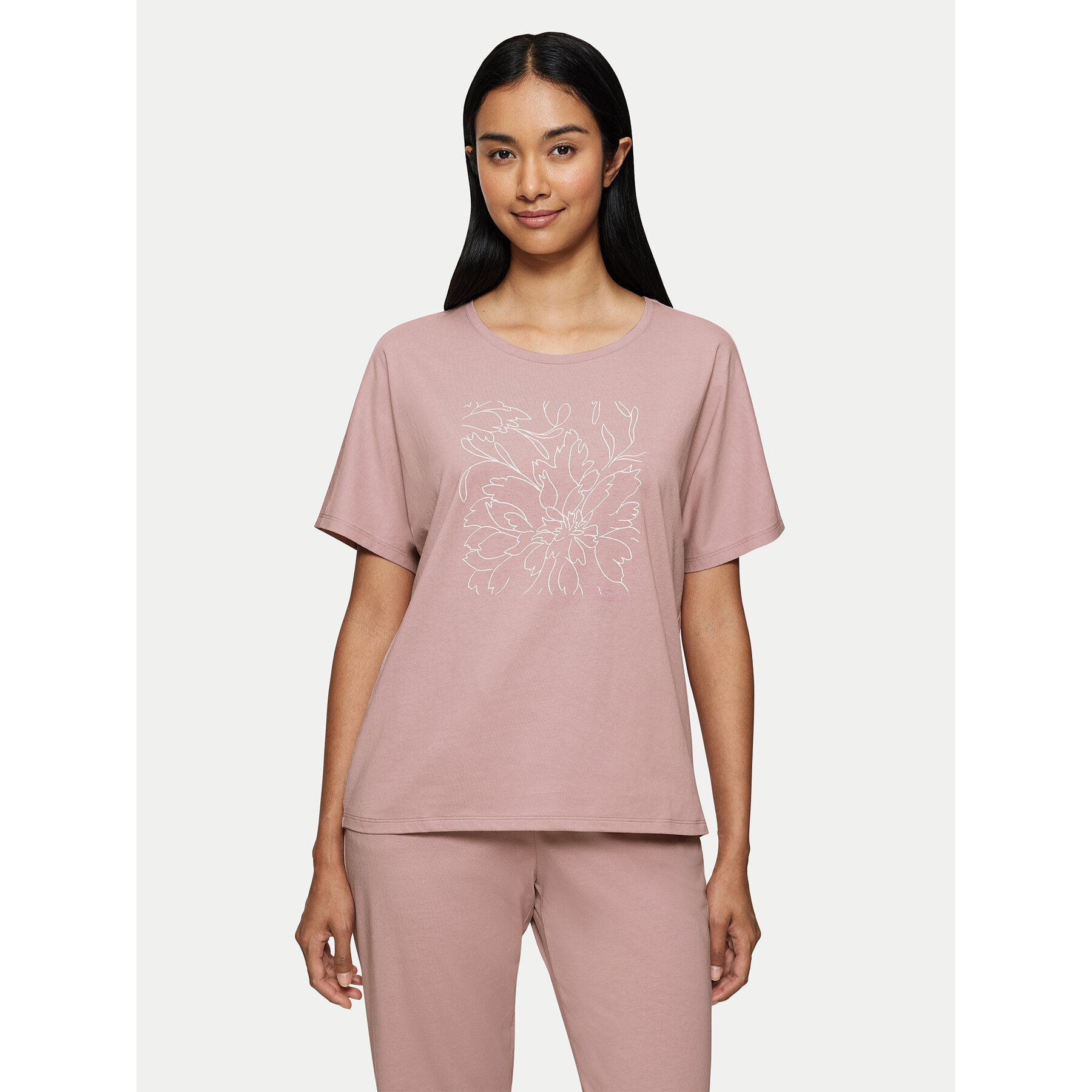 Triumph Maglietta del pigiama Mix & Match 10218281 Rosa Relaxed Fit