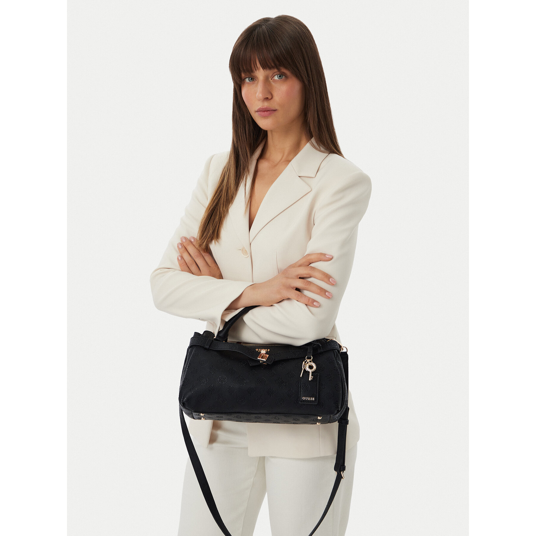 Дамска чанта Guess Ella Logo HWPD97 46050 Черен