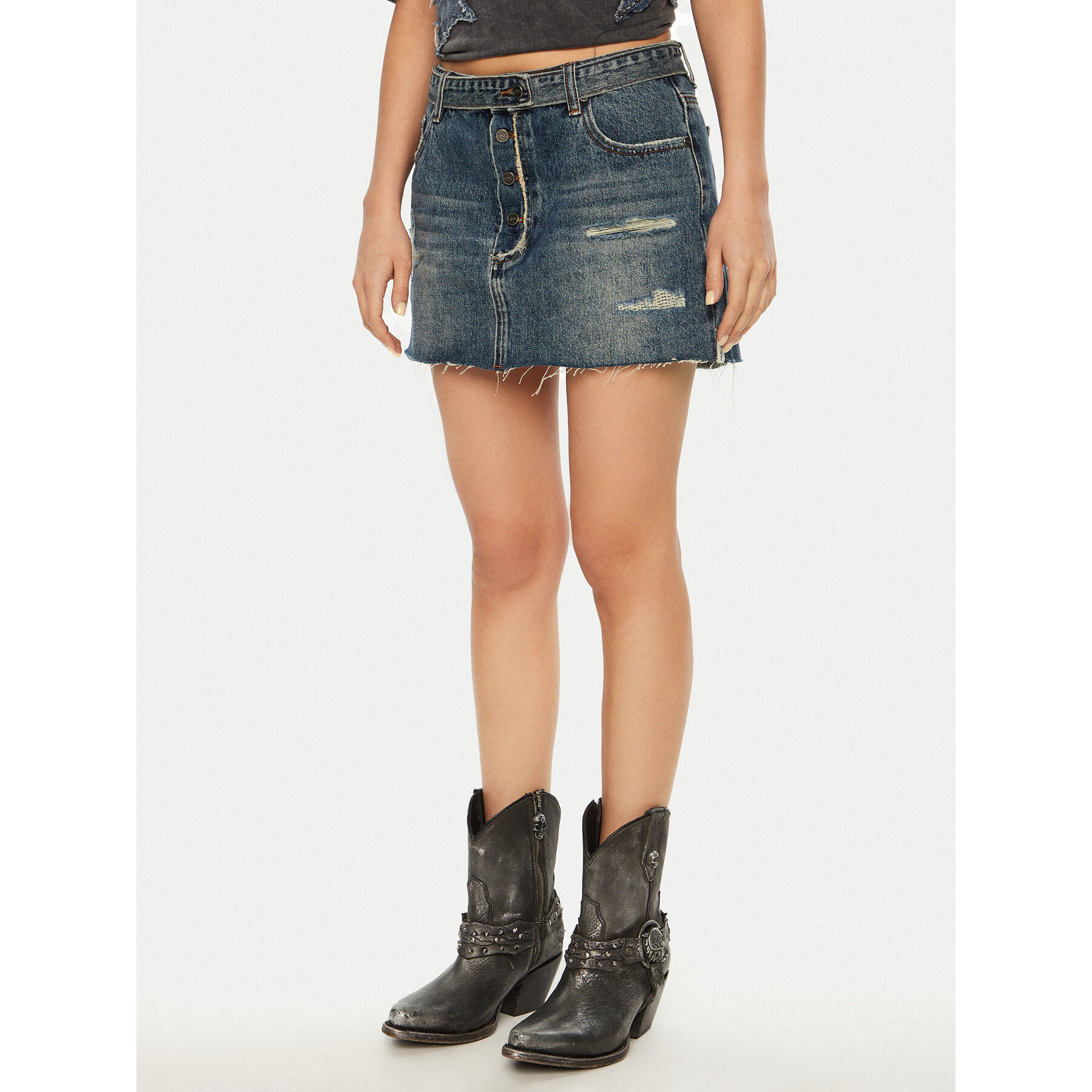One Teaspoon Minirock 26681 Dunkelblau Regular Fit