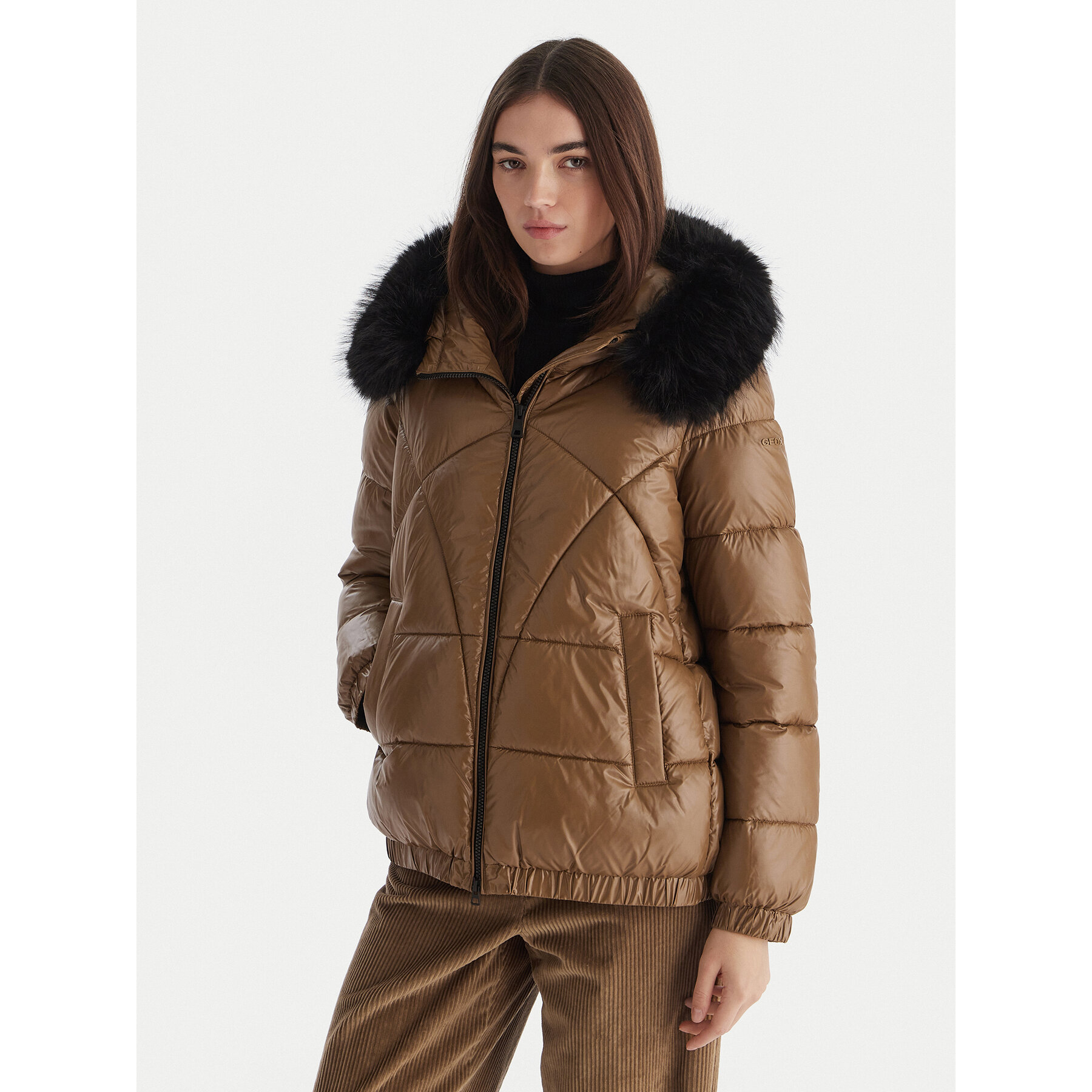 Geox Winterjacke Backsie W5628S T3121 F5212 Braun Oversize
