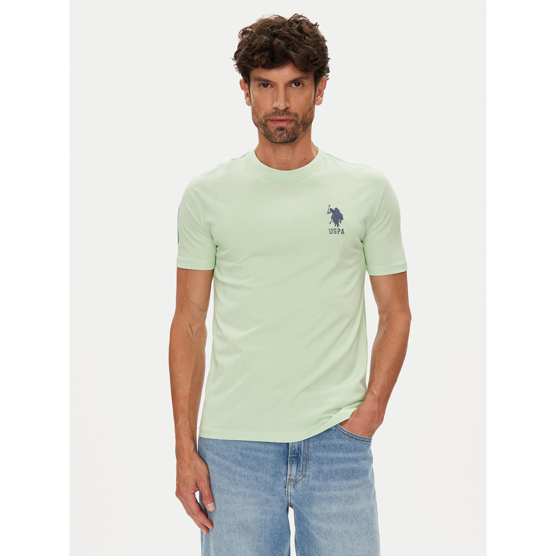 U.S. Polo Assn. Póló MUP3311 Zöld Slim Fit