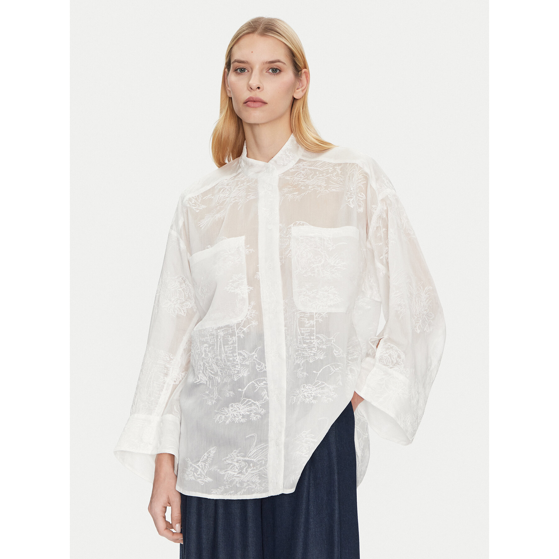 Munthe Hemd Fortunato 251104025135 Weiß Relaxed Fit