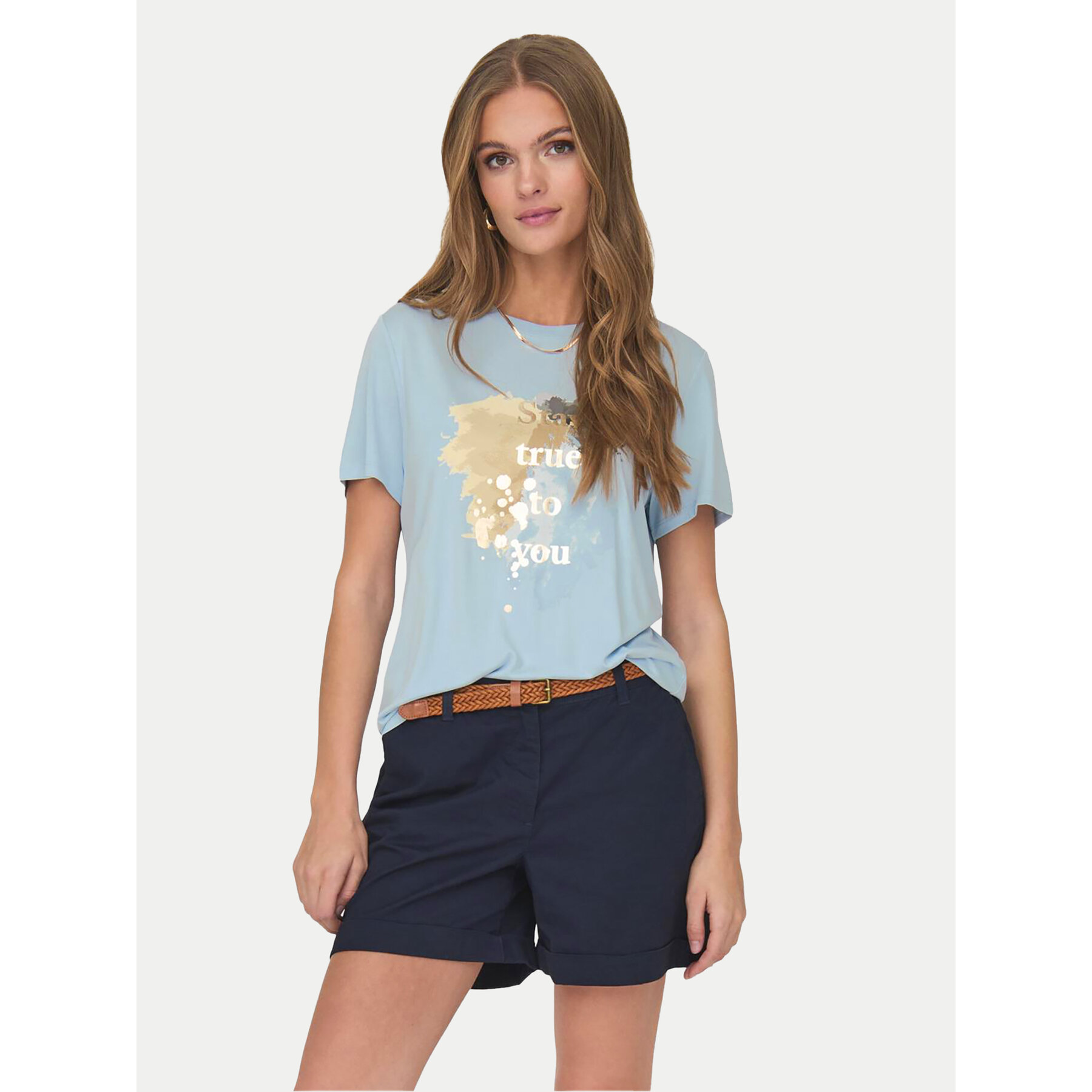 ONLY Póló 15303212 Kék Regular Fit