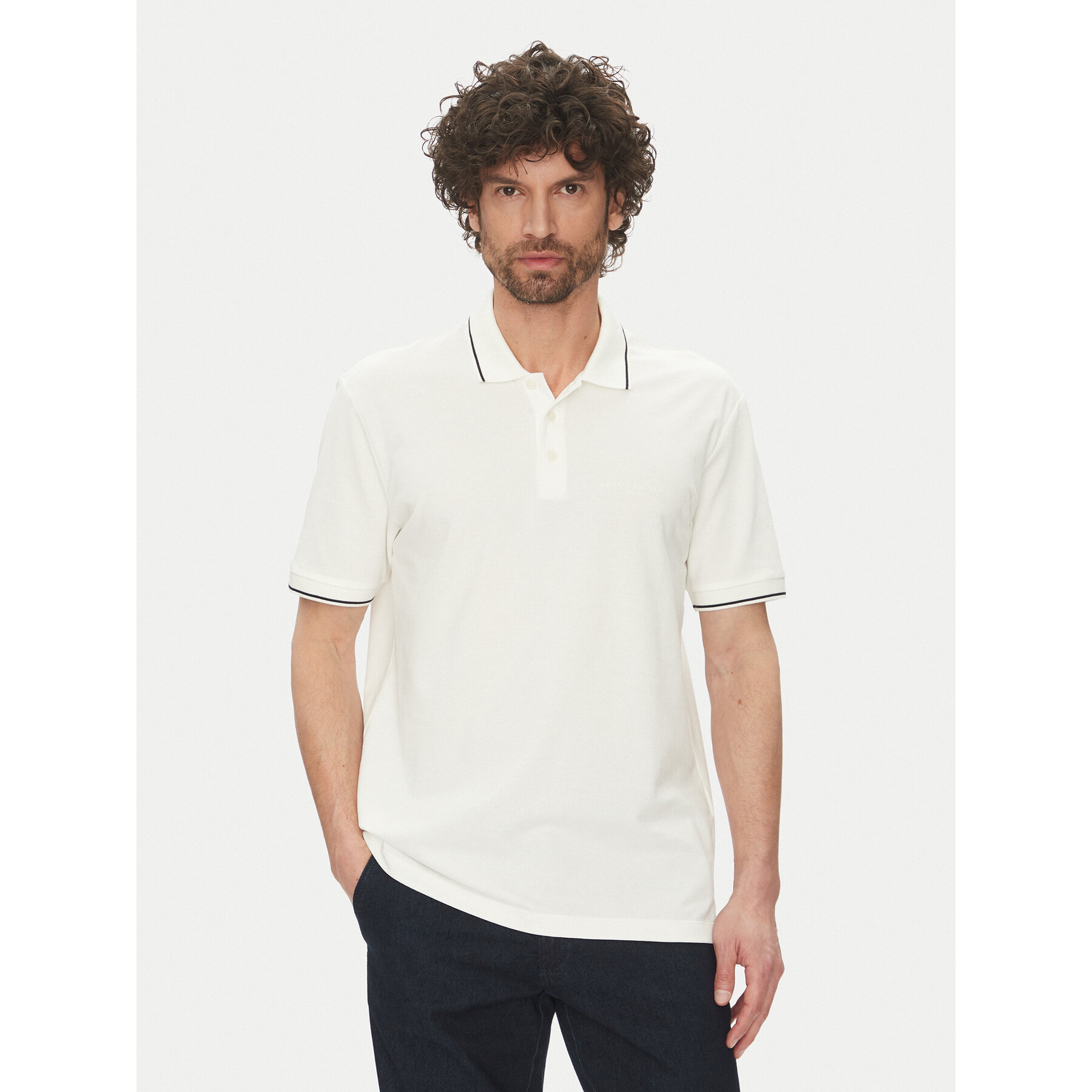 Armani Exchange Polo XM000489 AF13026 U0009 Λευκό Regular Fit