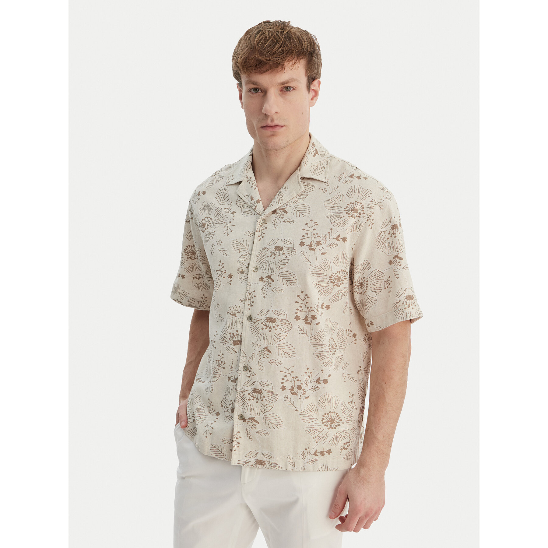 Guess Hemd M6GH29 W1718 Beige Regular Fit