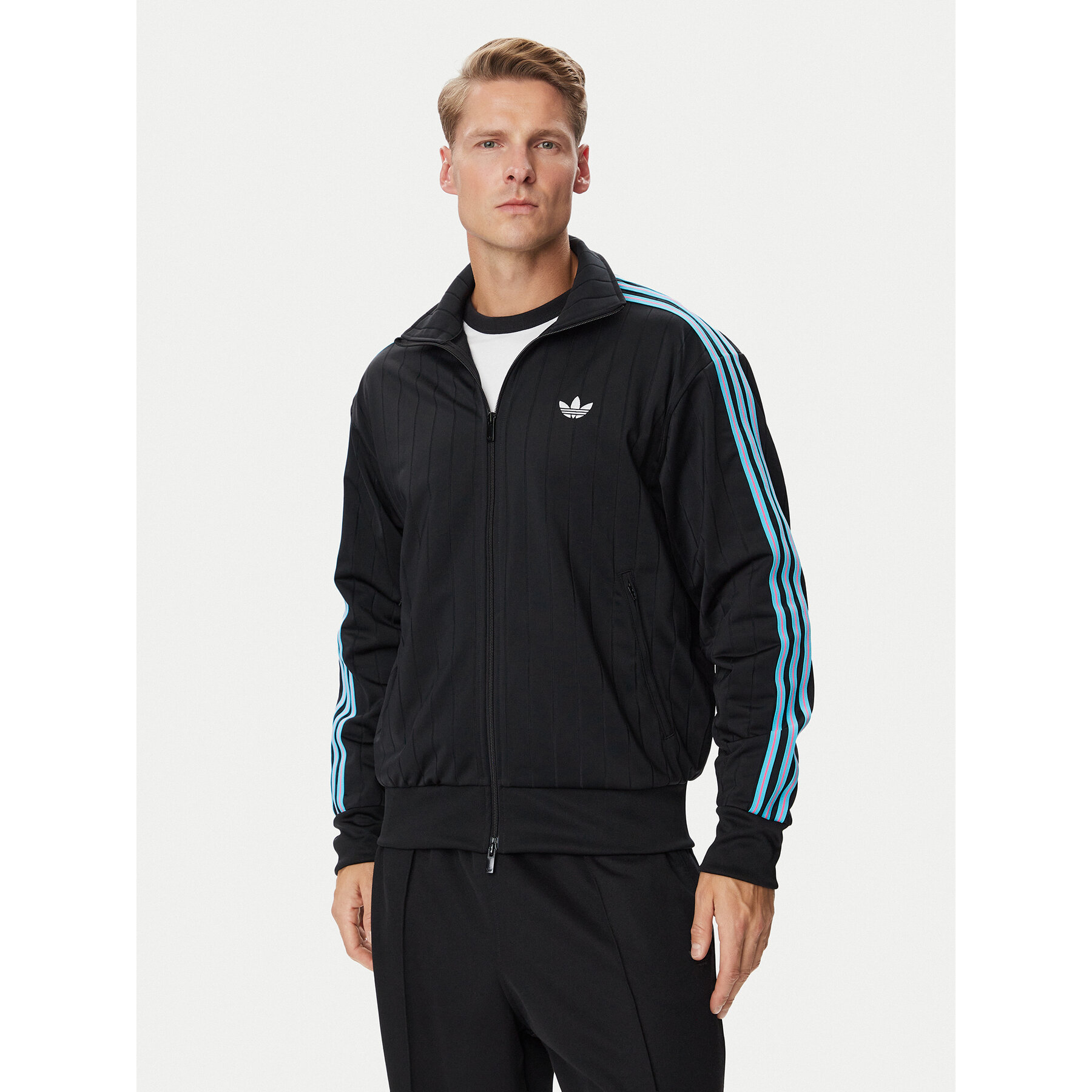 adidas Sweatshirt Firebird Drop Needle Track Top KE4130 Schwarz Regular Fit