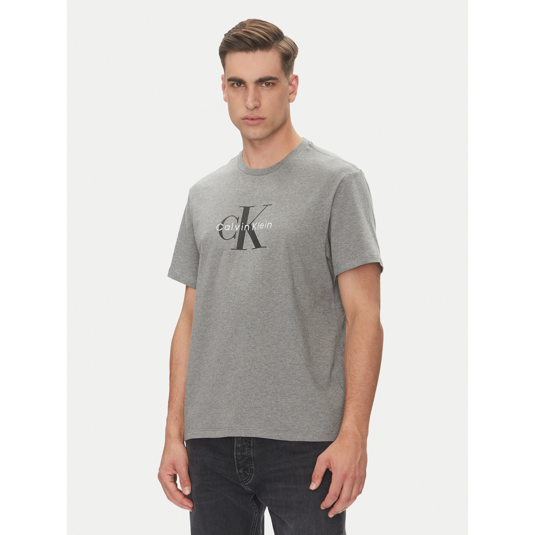 Calvin Klein Jeans T-Shirt Hero Monologo LV04RB862G Γκρι Regular Fit