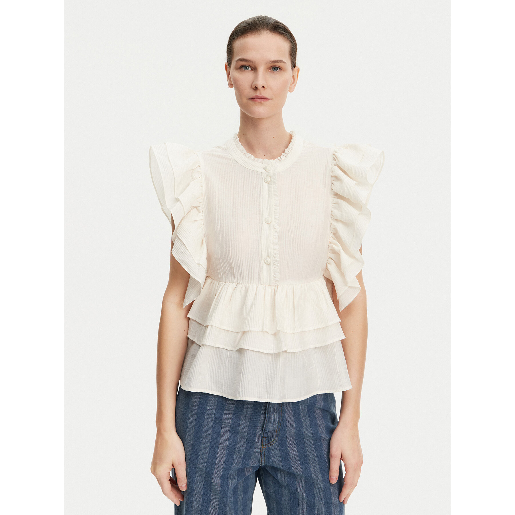 Munthe Bluse Fulton 251104325132 Écru Regular Fit