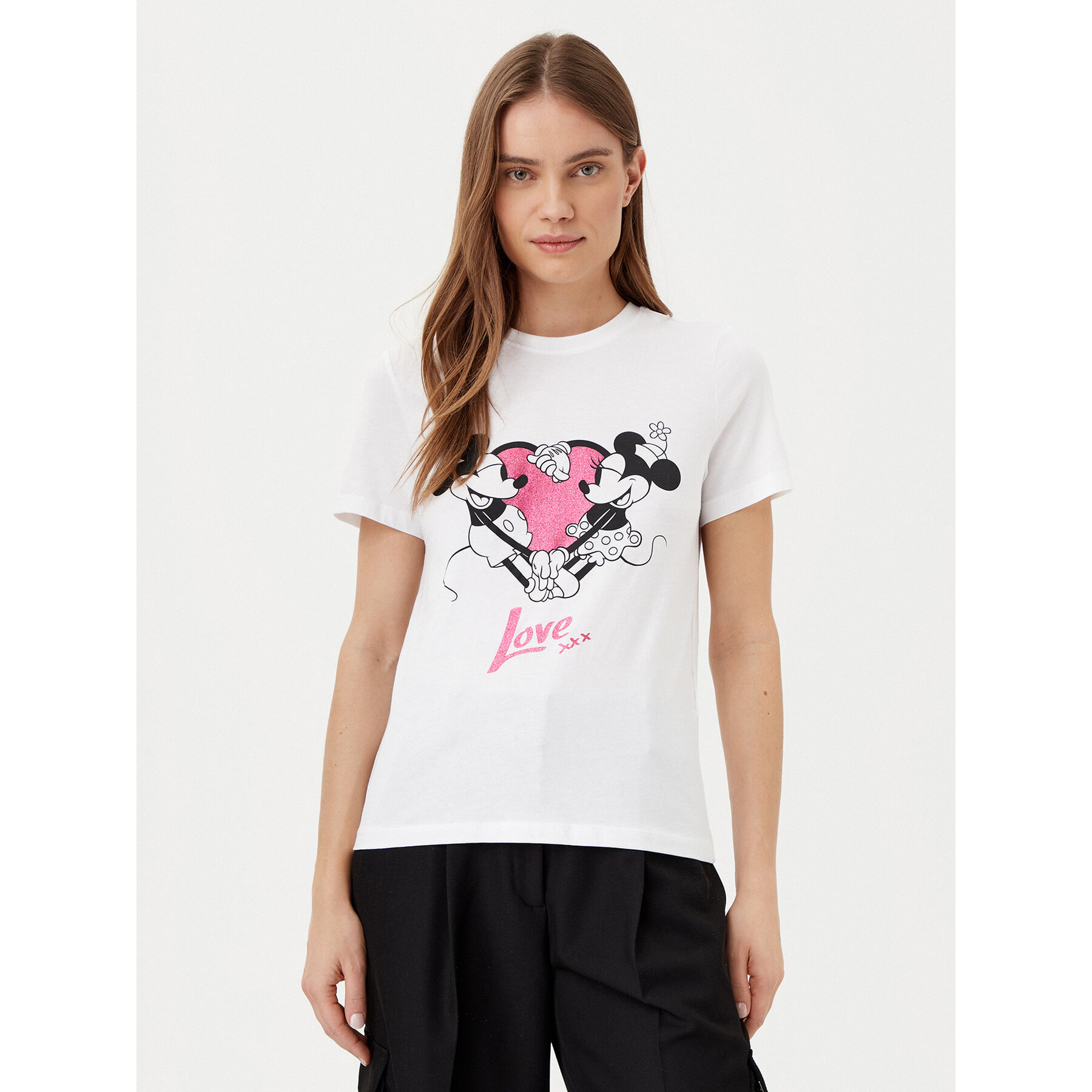 ONLY T-shirt Mickey 15317991 Bianco Regular Fit