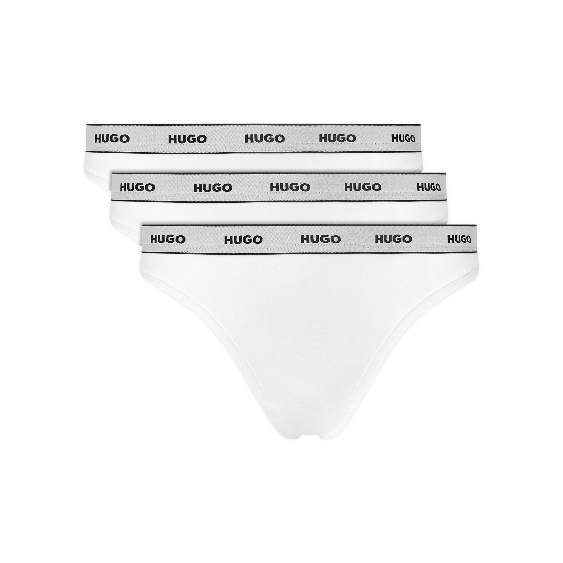 HUGO Σετ στρινγκ Triplet Thong Stripe 50545680 Λευκό