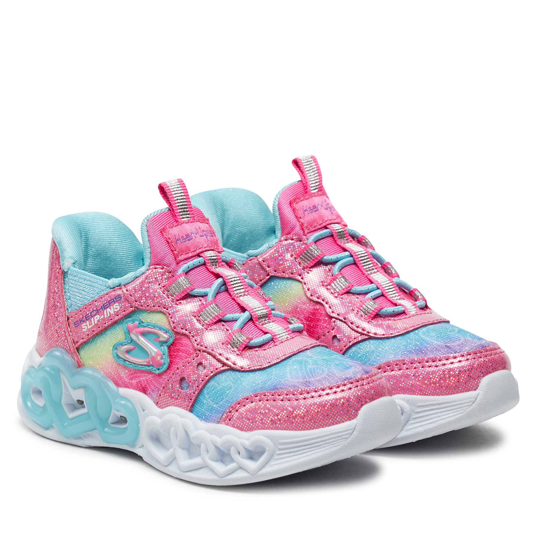 Zapatillas Skechers Infinite Heart Lights 303755N/PKMT Plata